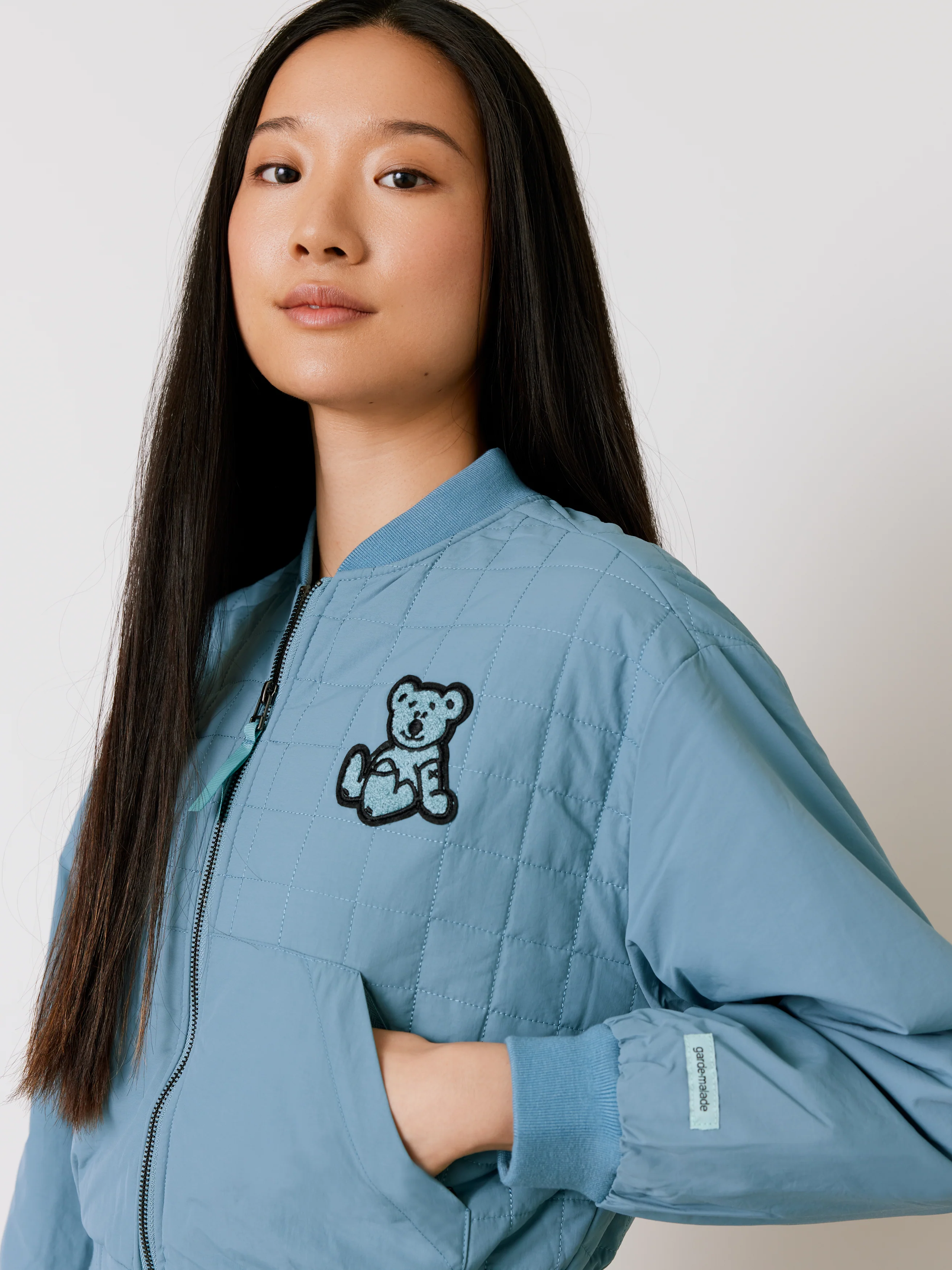 Bomber Jacket Crop - Ocean Grey - Final Sale - Image 3