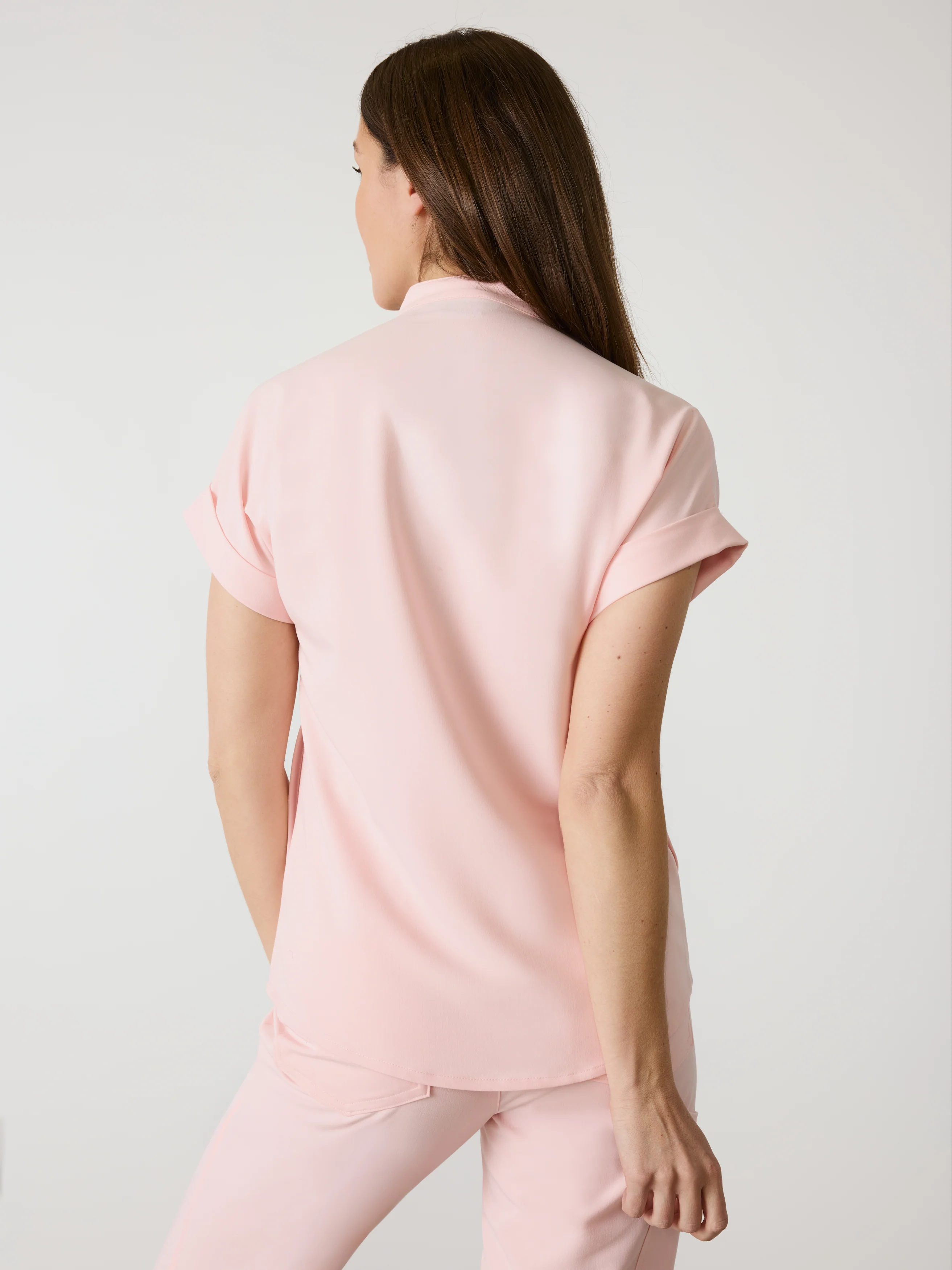CHARLIE RE-GARDEâ„¢ - ROSE QUARTZ - Mandarine Collar Scrub Top - SILVADURâ„¢ - Image 3