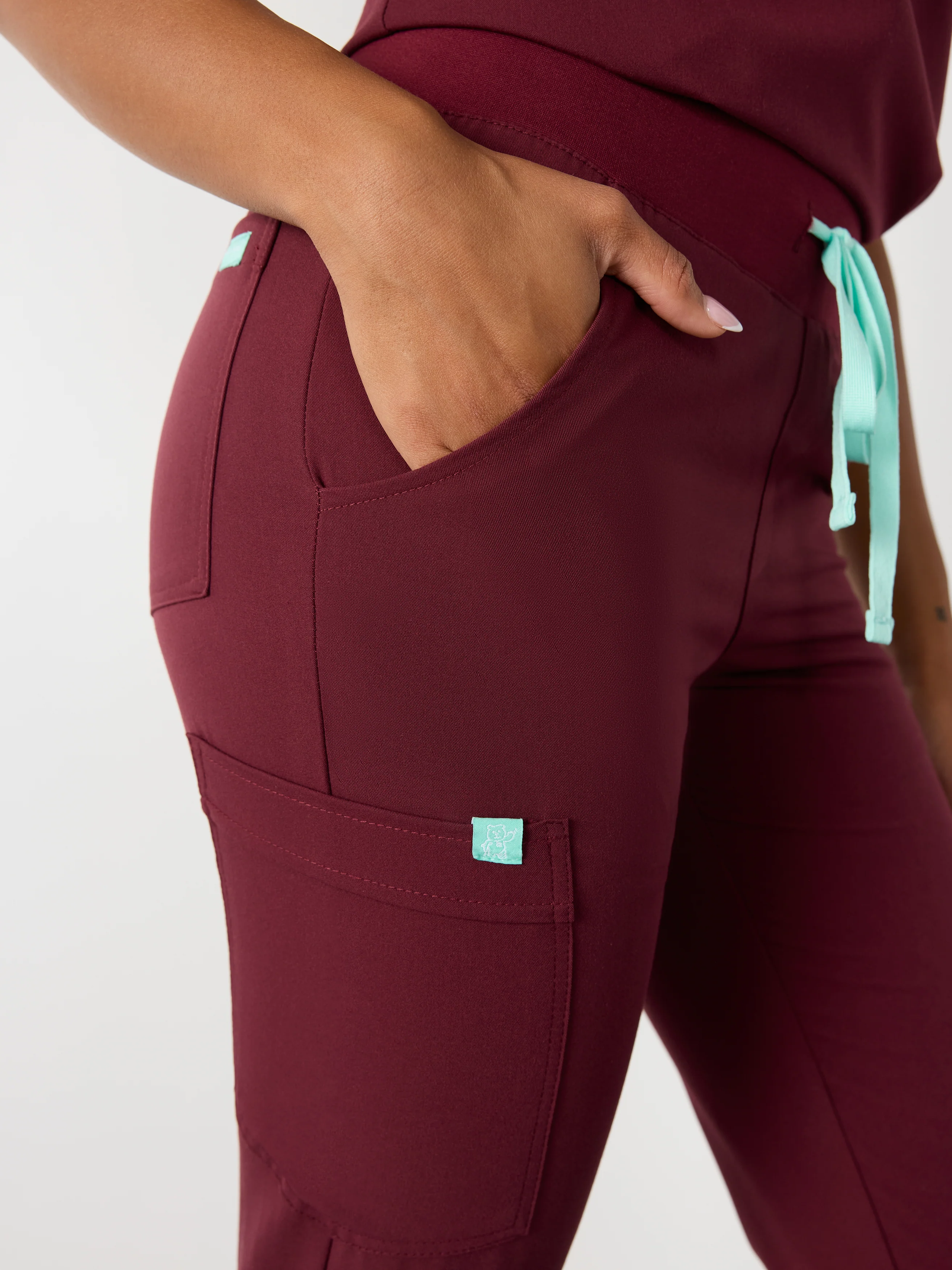DEMI RE-GARDE™ - BURGUNDY - Jogger Scrub Pants - SILVADUR™ - Image 3