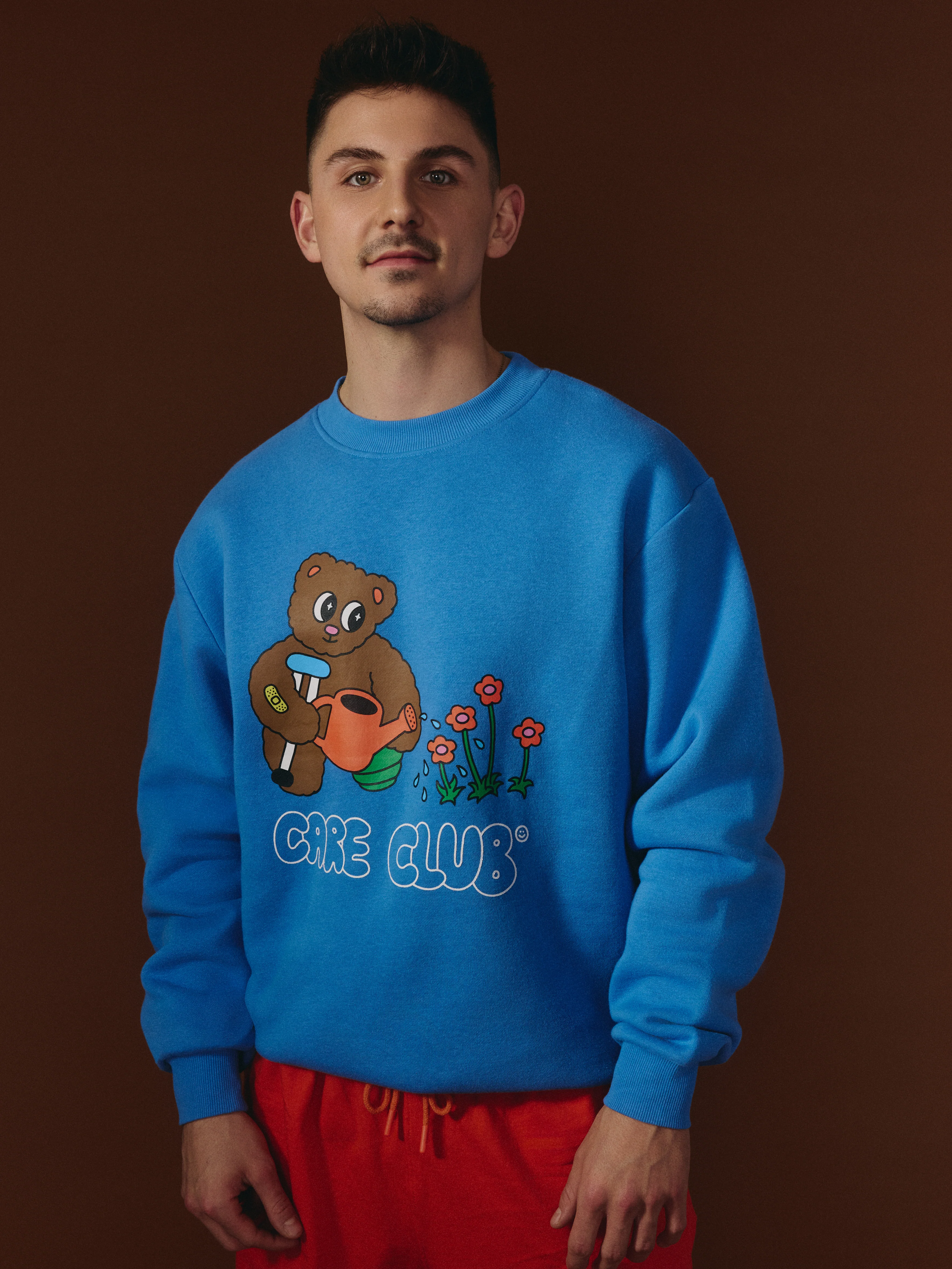 G-M x Pony - Crewneck Blue - Teddy ''Care Club'' - Image 2