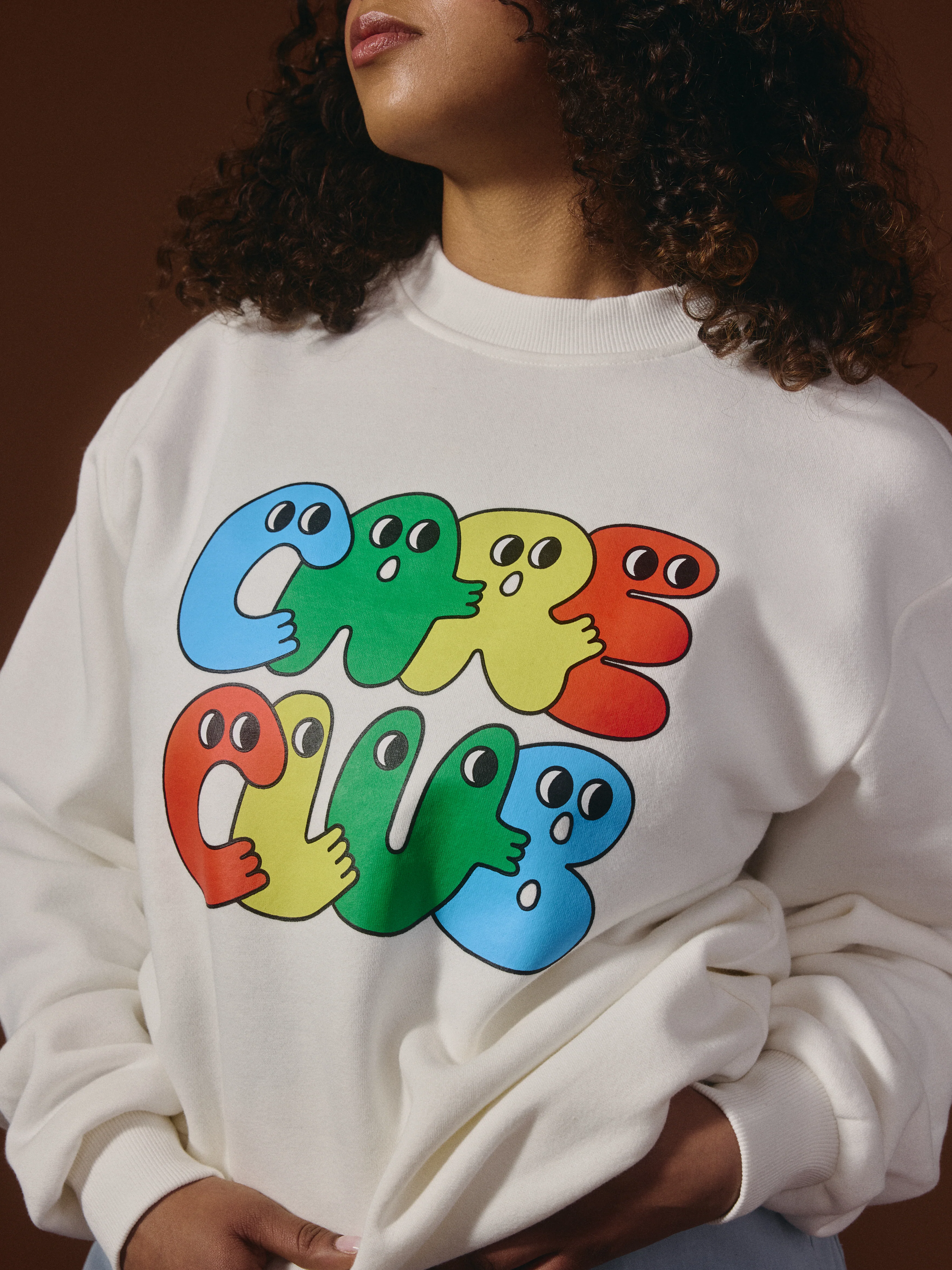 G-M x Pony - Crewneck Cream - Cartoon ''Care Club'' - Image 3