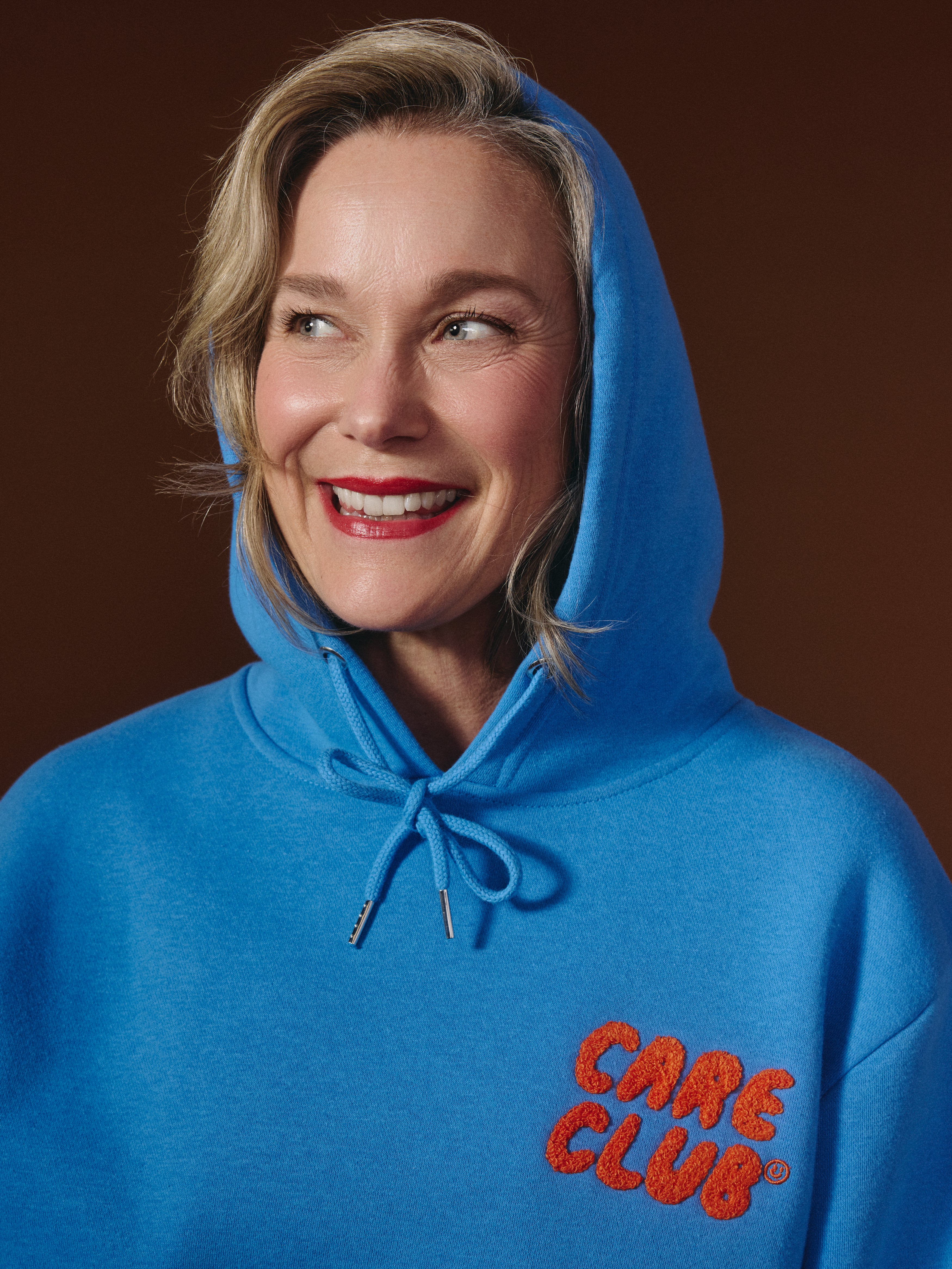 G-M x Pony - Hoodie Blue - Pocket ''Care Club'' - Image 3