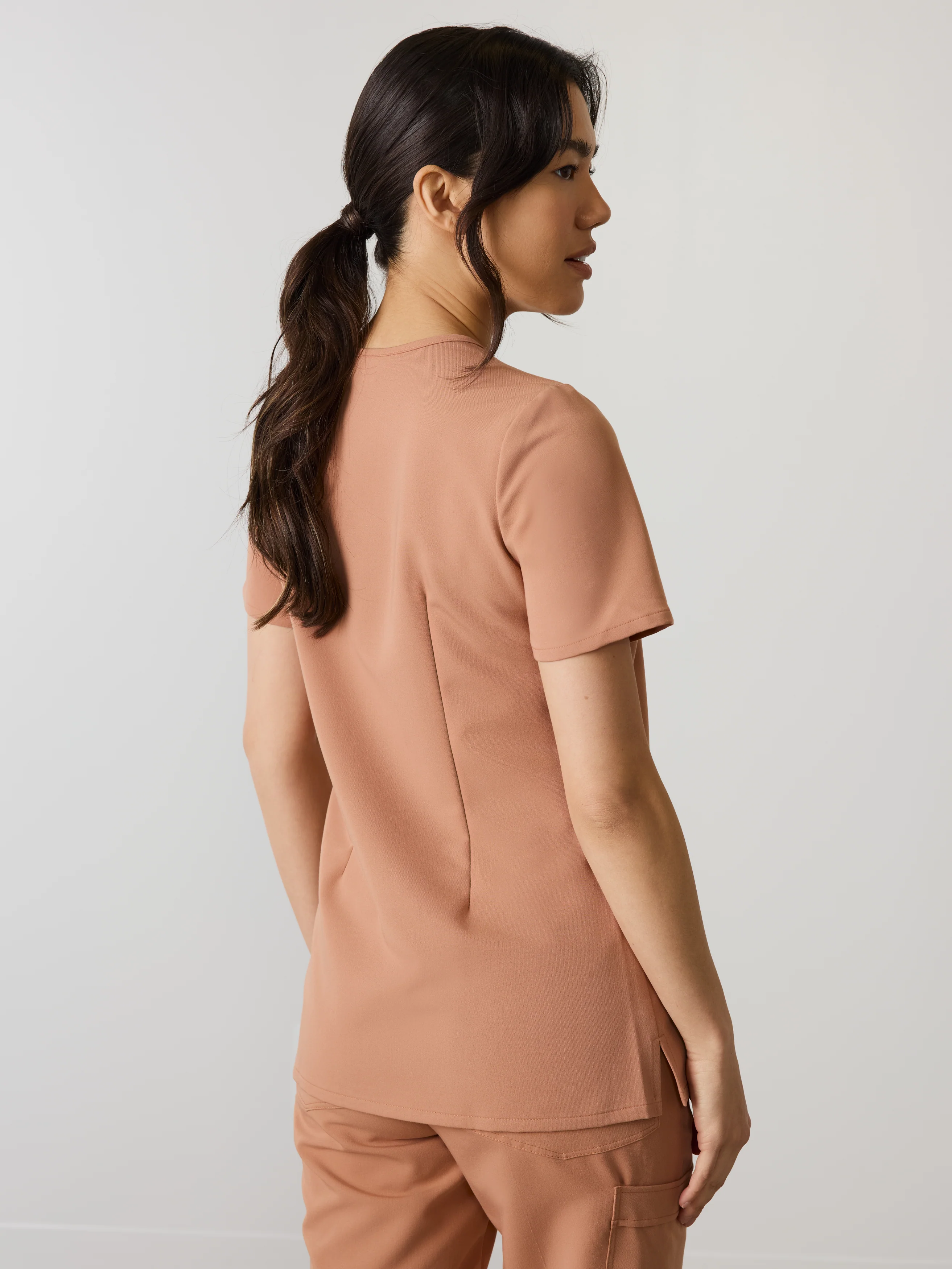 GABRIELLE RE-GARDE™ - MOCHA - One Pocket Scrub Top - SILVADUR™ - Image 3