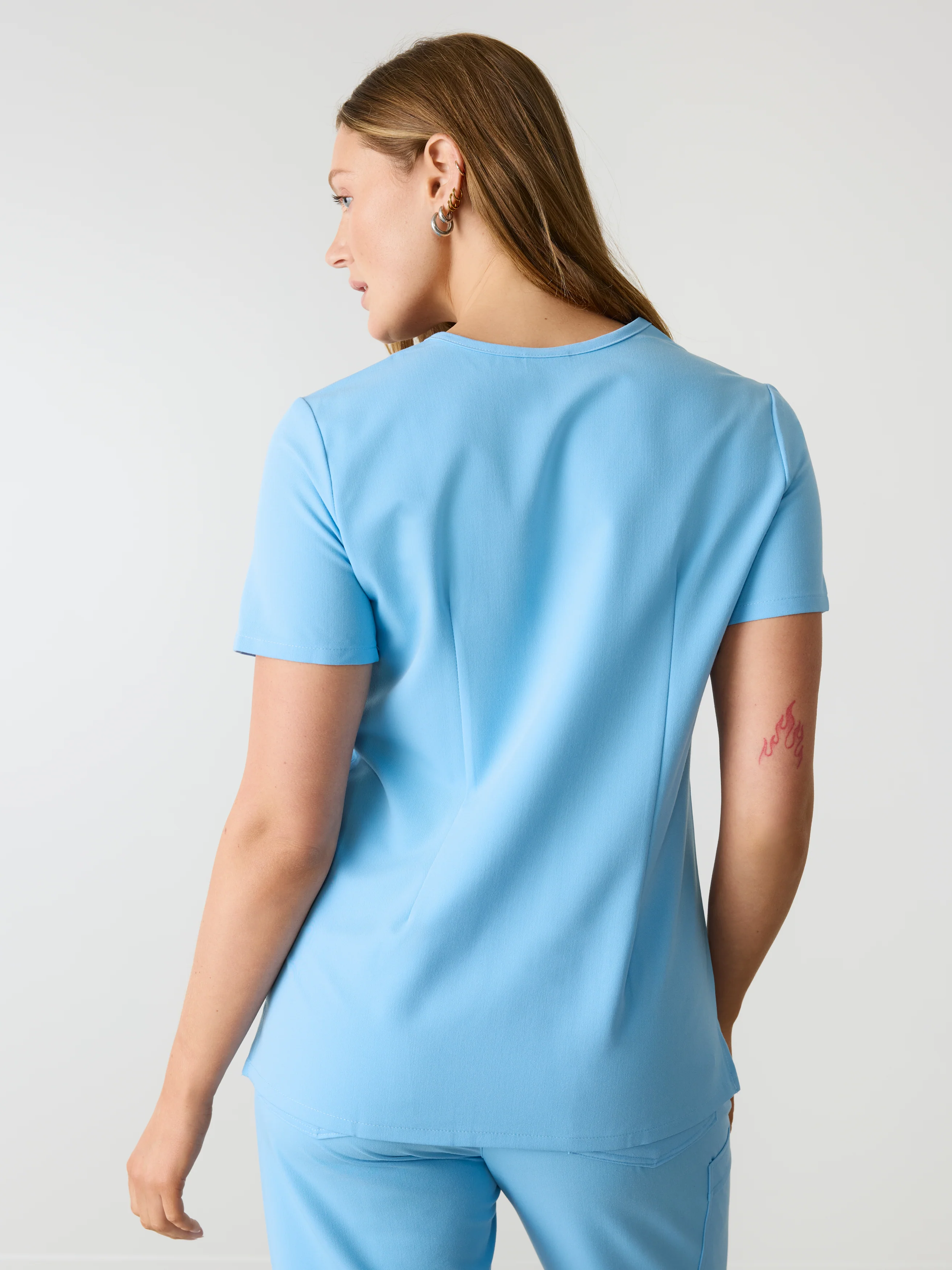 GABRIELLE RE-GARDE™ - CLASSIC BLUE - One Pocket Scrub Top - SILVADUR™ - Image 3