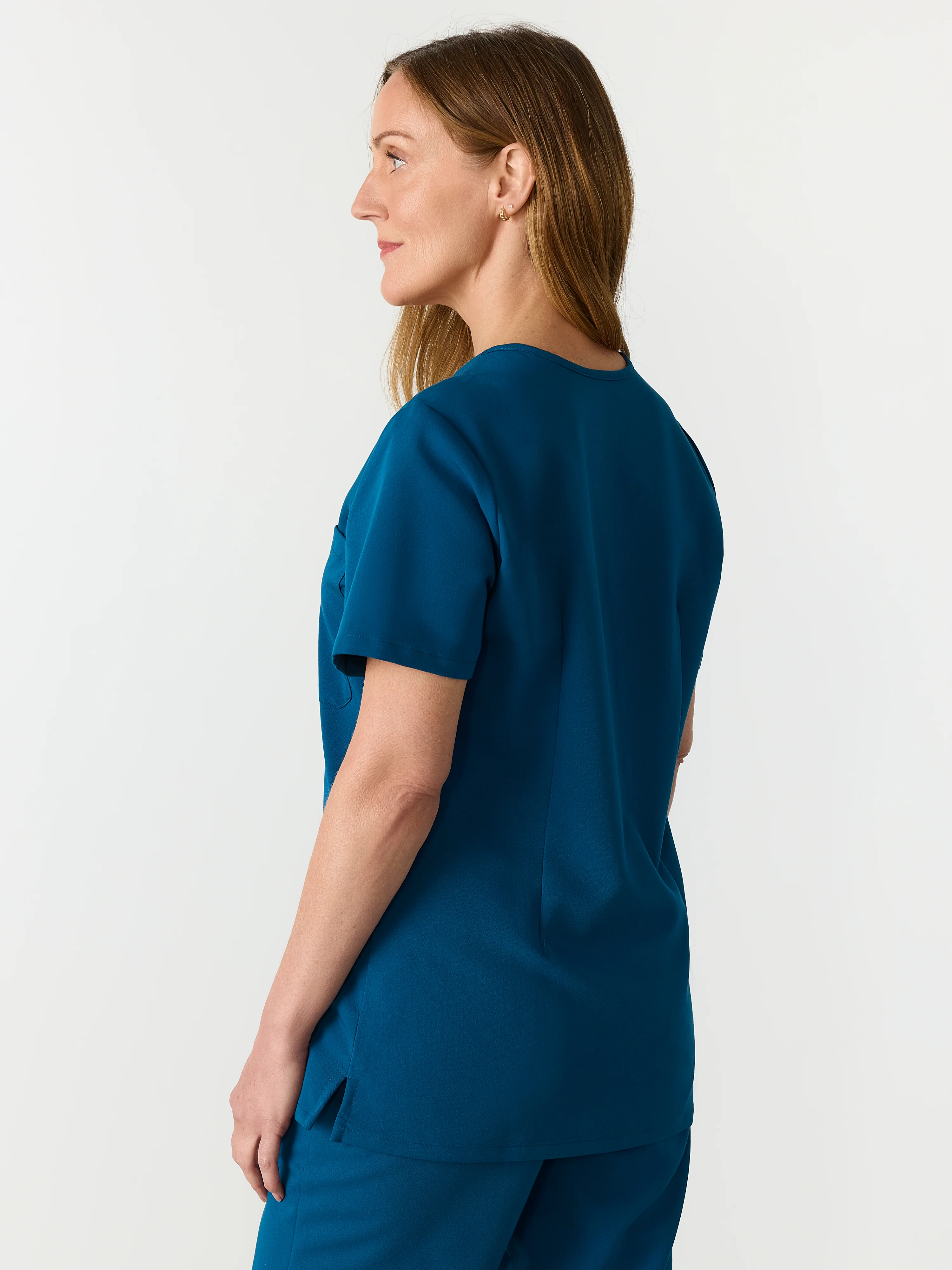 GABRIELLE RE-GARDE™ - OPAL BLUE - One Pocket Scrub Top - SILVADUR™ - Image 3