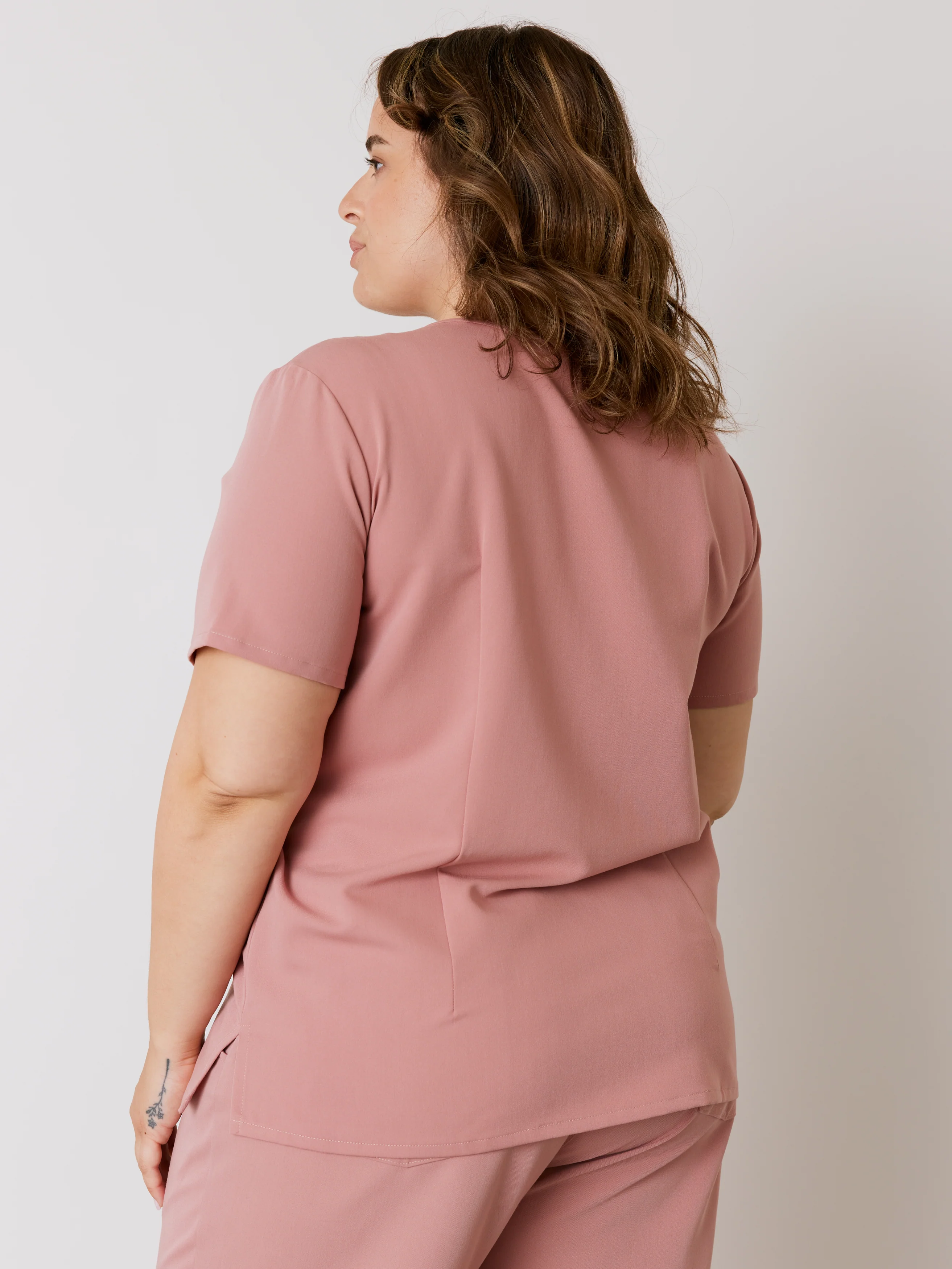 GABRIELLE RE-GARDE™ - BLUSH - One Pocket Scrub Top - SILVADUR™ - Final Sale - Image 3
