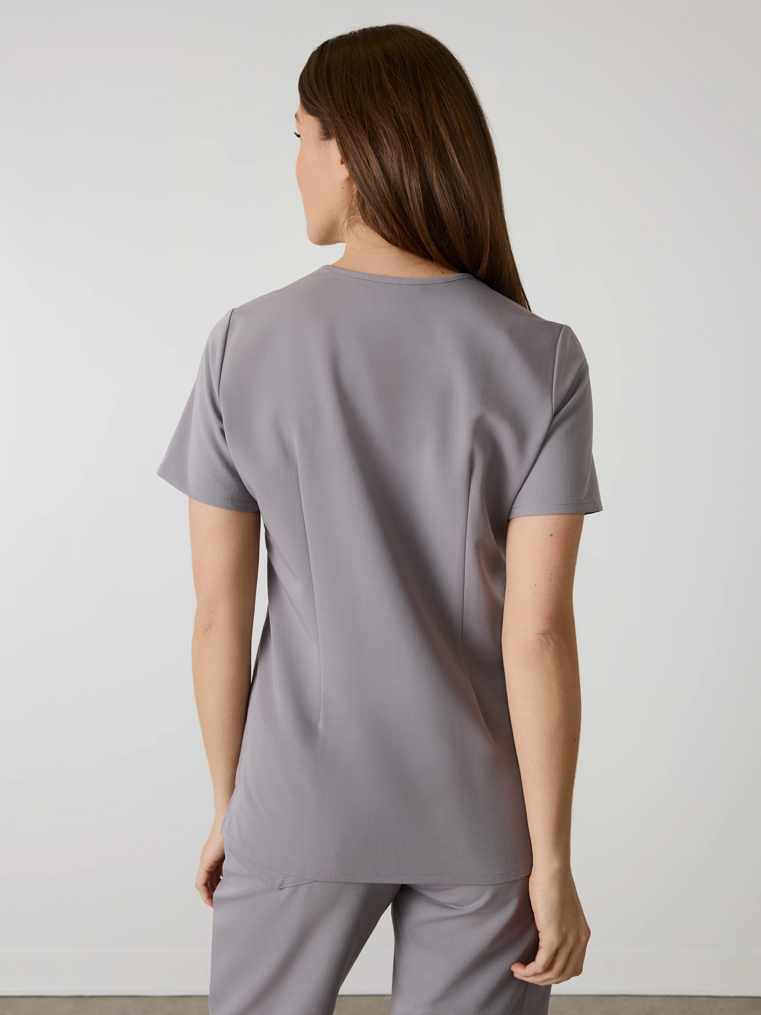 GABRIELLE RE-GARDE™ - ECLIPSE GREY - One Pocket Scrub Top - SILVADUR™ - Image 3