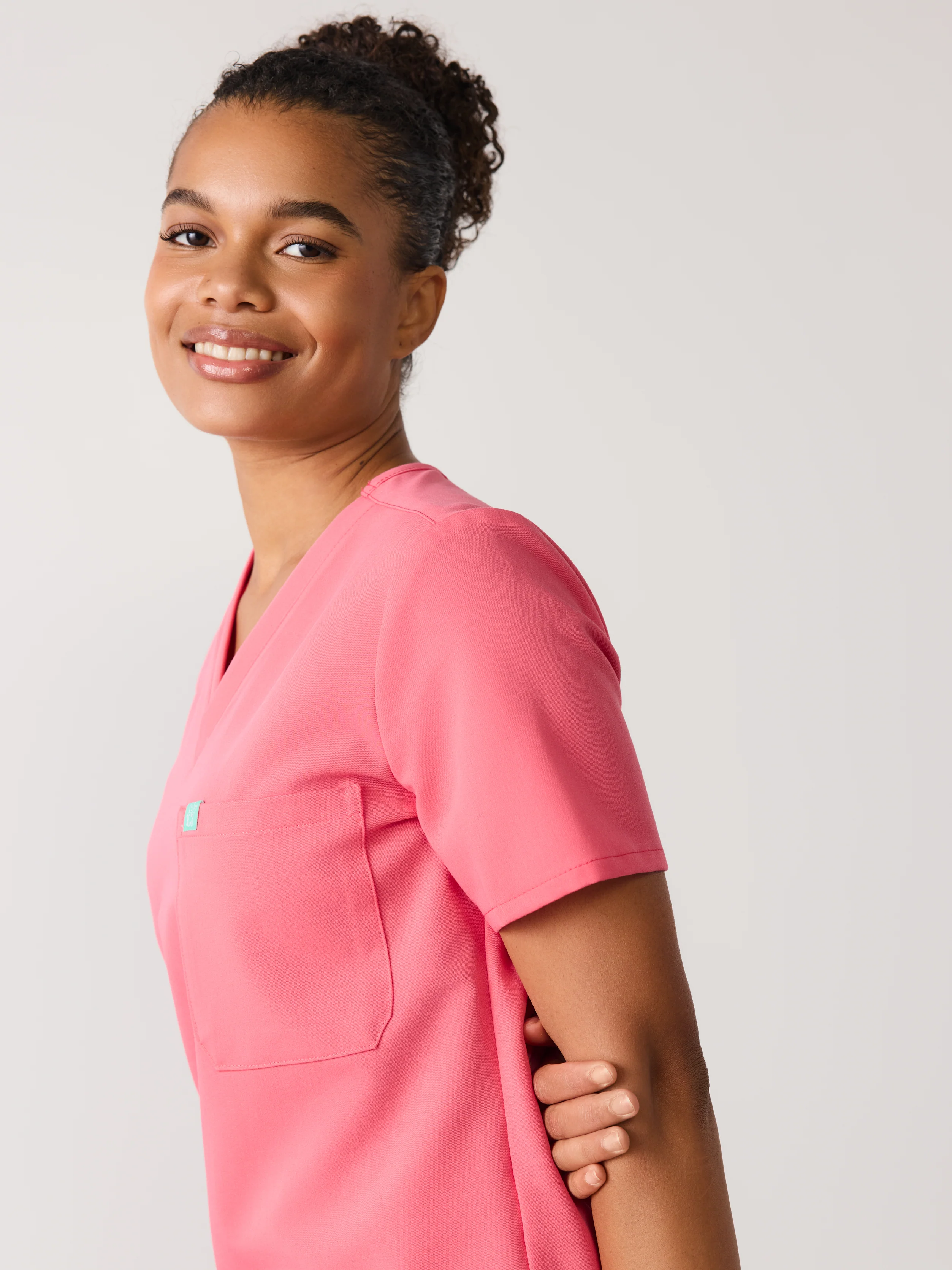 GABRIELLE RE-GARDE™ - WARM EMBER - One Pocket Scrub Top - SILVADUR™ - Final Sale - Image 3