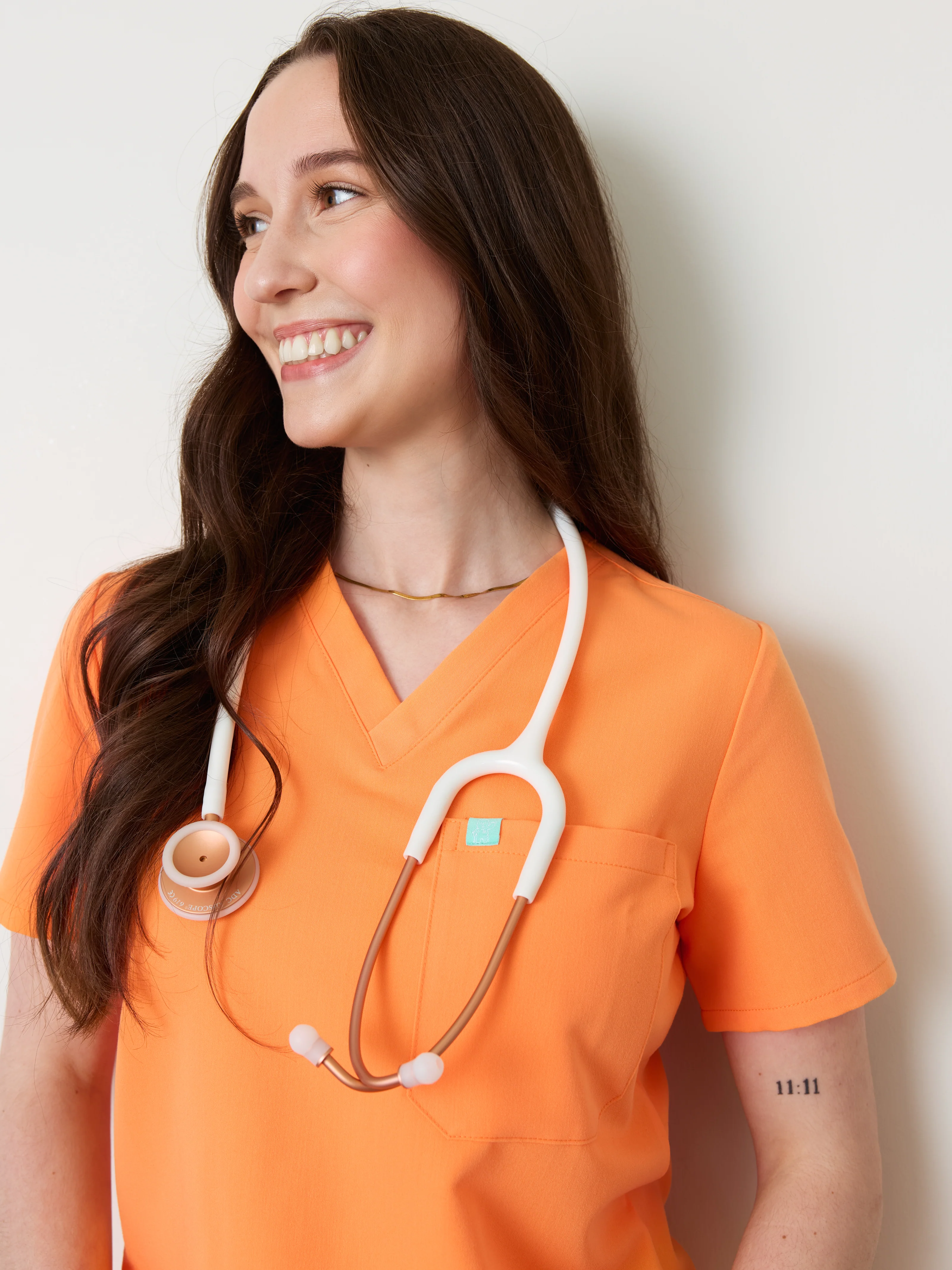 GABRIELLE RE-GARDE™ - NECTARINE - One Pocket Scrub Top - SILVADUR™ - Final Sale - Image 2