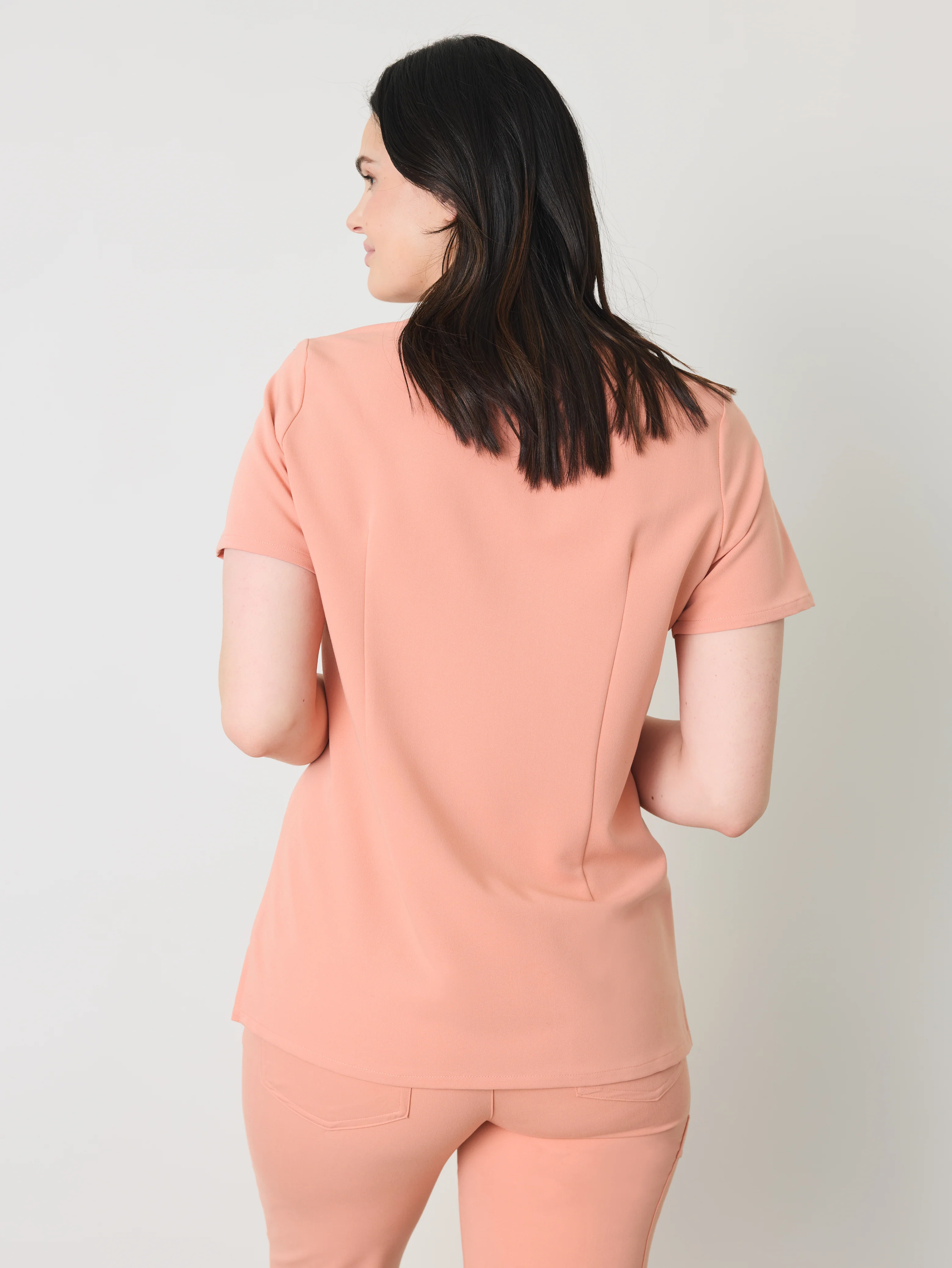 GABRIELLE RE-GARDE™ - PEACH - One Pocket Scrub Top - SILVADUR™ - Final Sale - Image 3