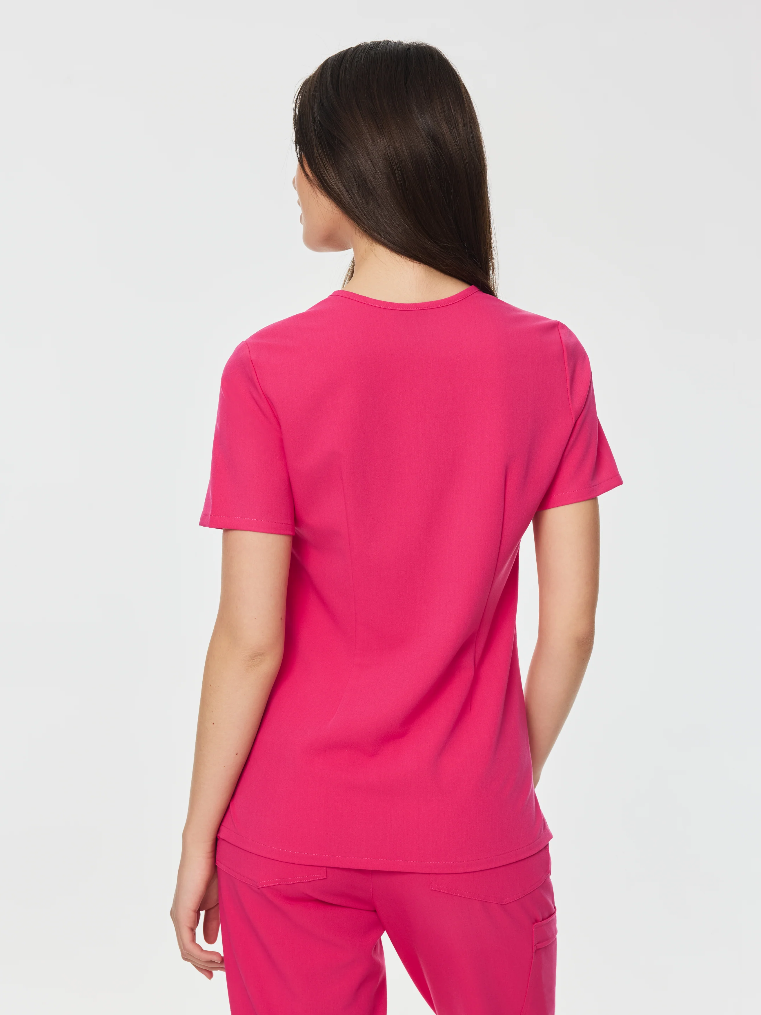 GABRIELLE RE-GARDEâ„¢ - PINK CRUSH - One Pocket Scrub Top - SILVADURâ„¢ - Image 3
