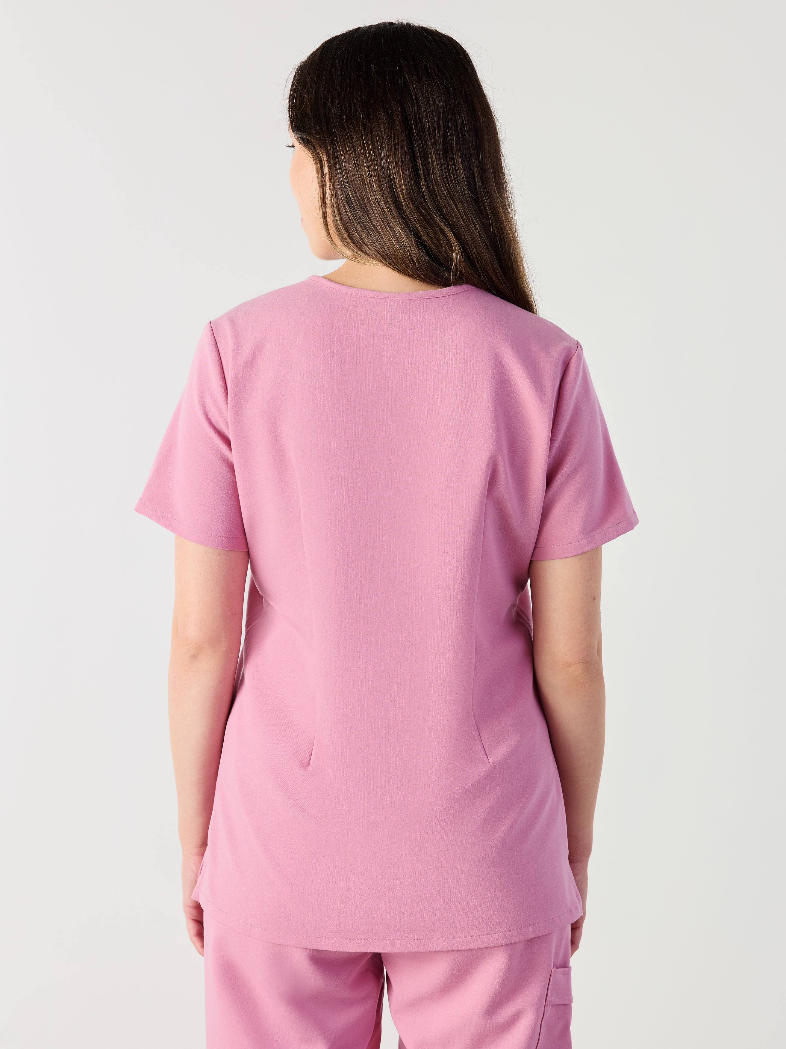 GABRIELLE RE-GARDEâ„¢ - HOPEFUL PINK - One Pocket Scrub Top - SILVADURâ„¢ - Final Sale - Image 3