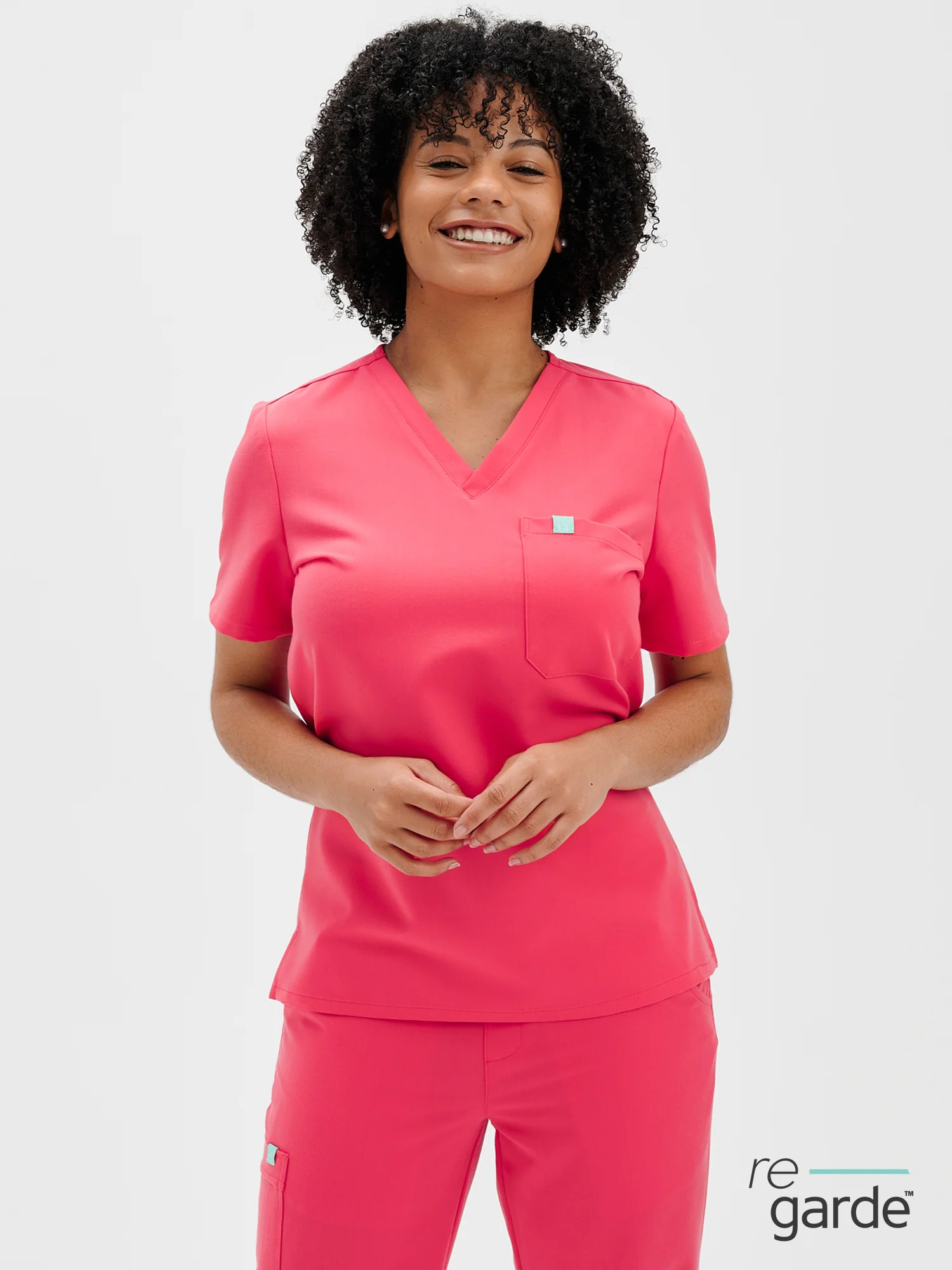 GABRIELLE RE-GARDE™ - ROSE FLAMANT - One Pocket Scrub Top - FINAL SALE
