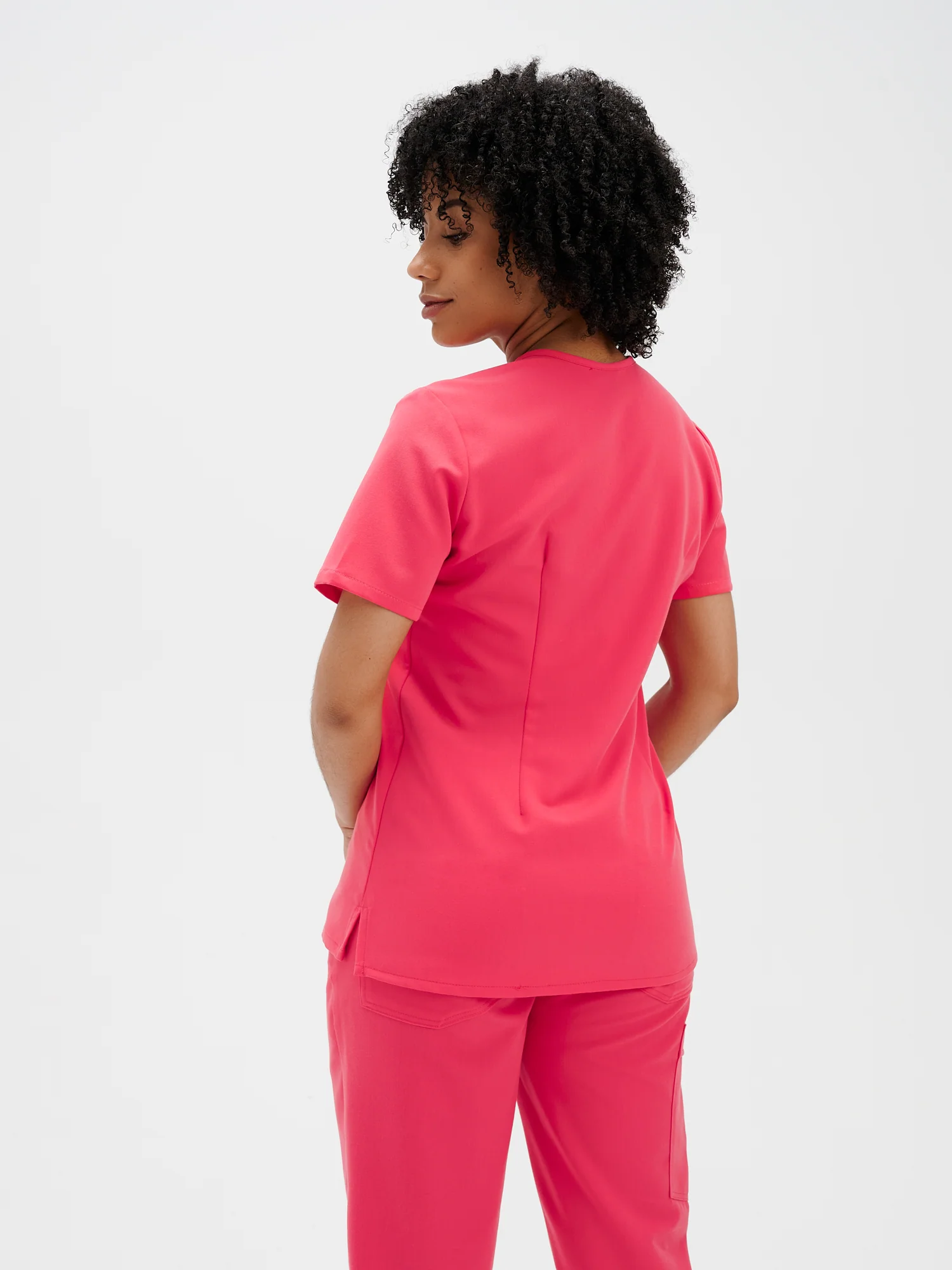 GABRIELLE RE-GARDE™ - ROSE FLAMANT - One Pocket Scrub Top - FINAL SALE - Image 2