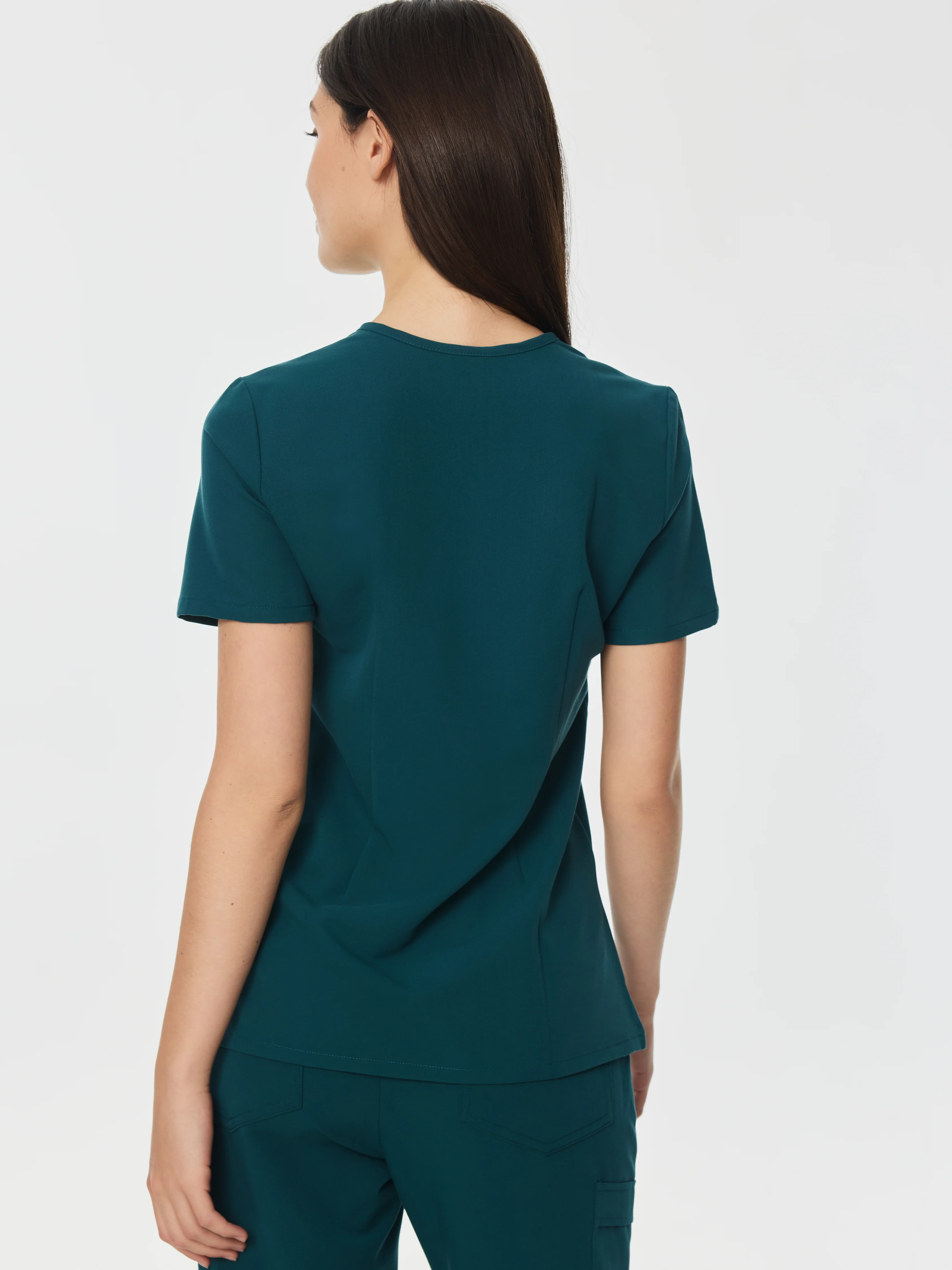 GABRIELLE RE-GARDE™ - TEAL - One Pocket Scrub Top - SILVADUR™ - Image 3