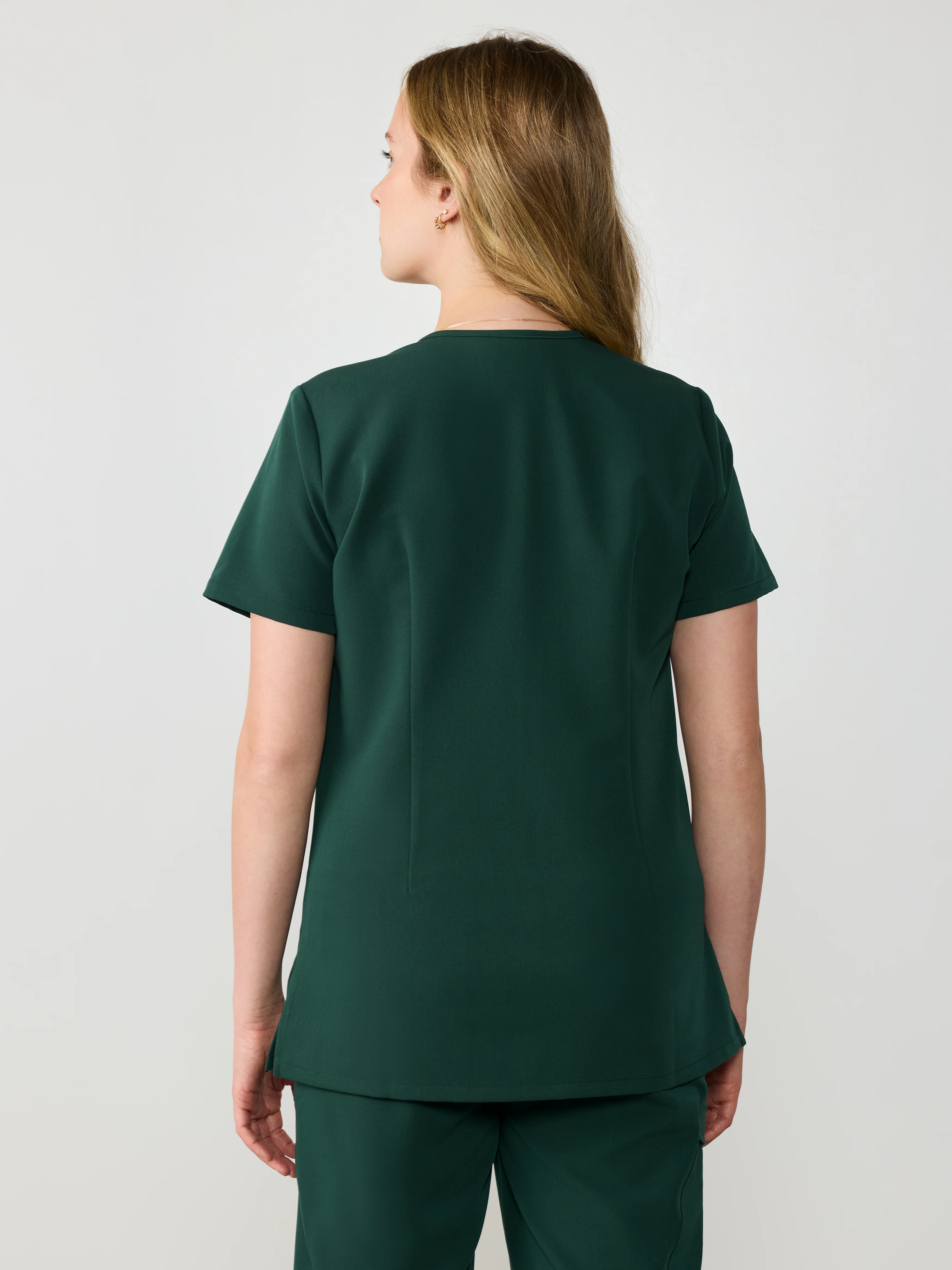 GABRIELLE RE-GARDE™ - FOREST GREEN - One Pocket Scrub Top - SILVADUR™ - Image 3