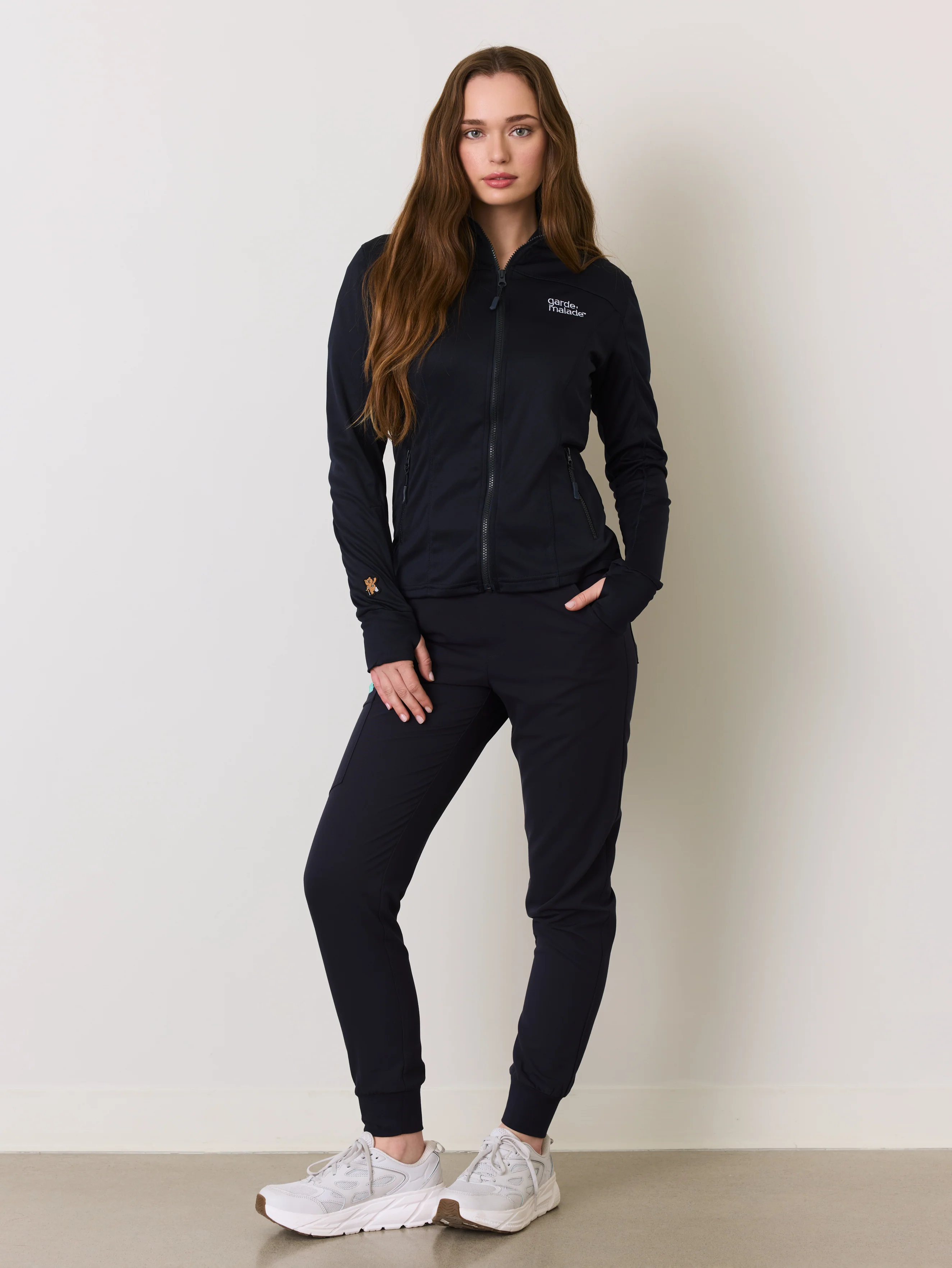 Polyester Full Zip Jacket – Navy – Garde-Malade Embroidery - Image 2