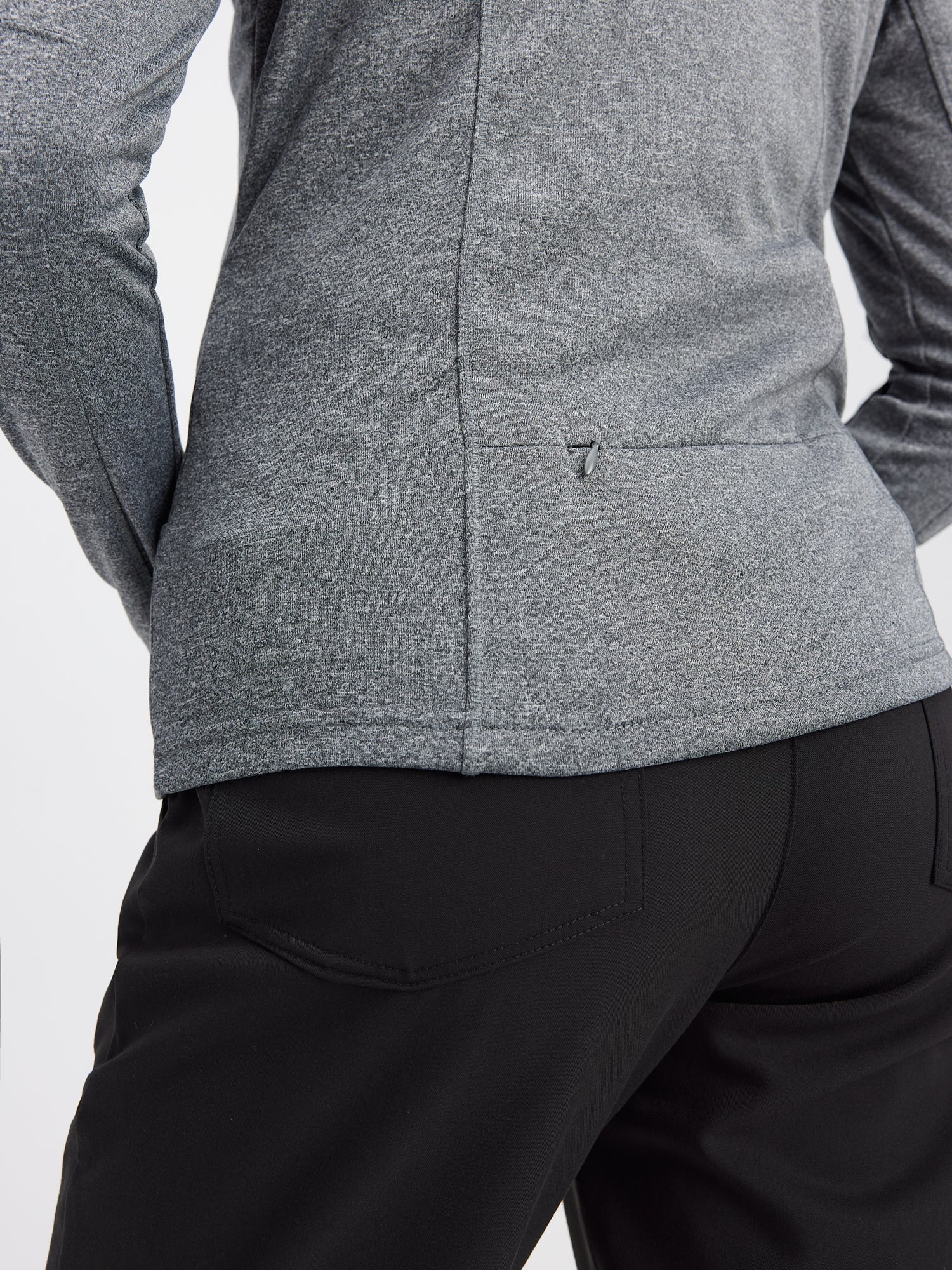 Polyester Full Zip Jacket – Grey Heather – Garde-Malade Embroidery – FINAL SALE - Image 3