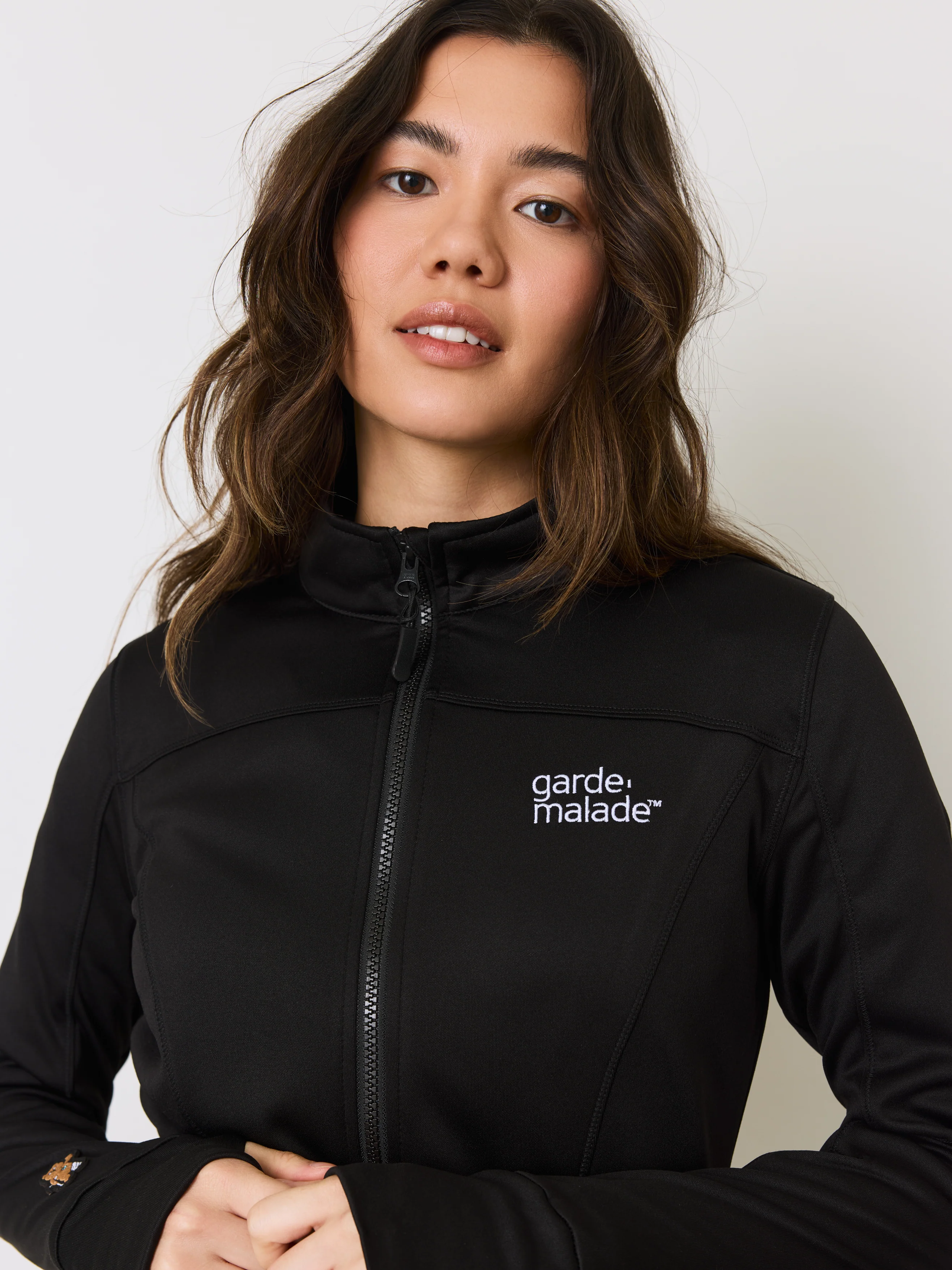 Polyester Full Zip Jacket – Black – Garde-Malade Embroidery - Image 3