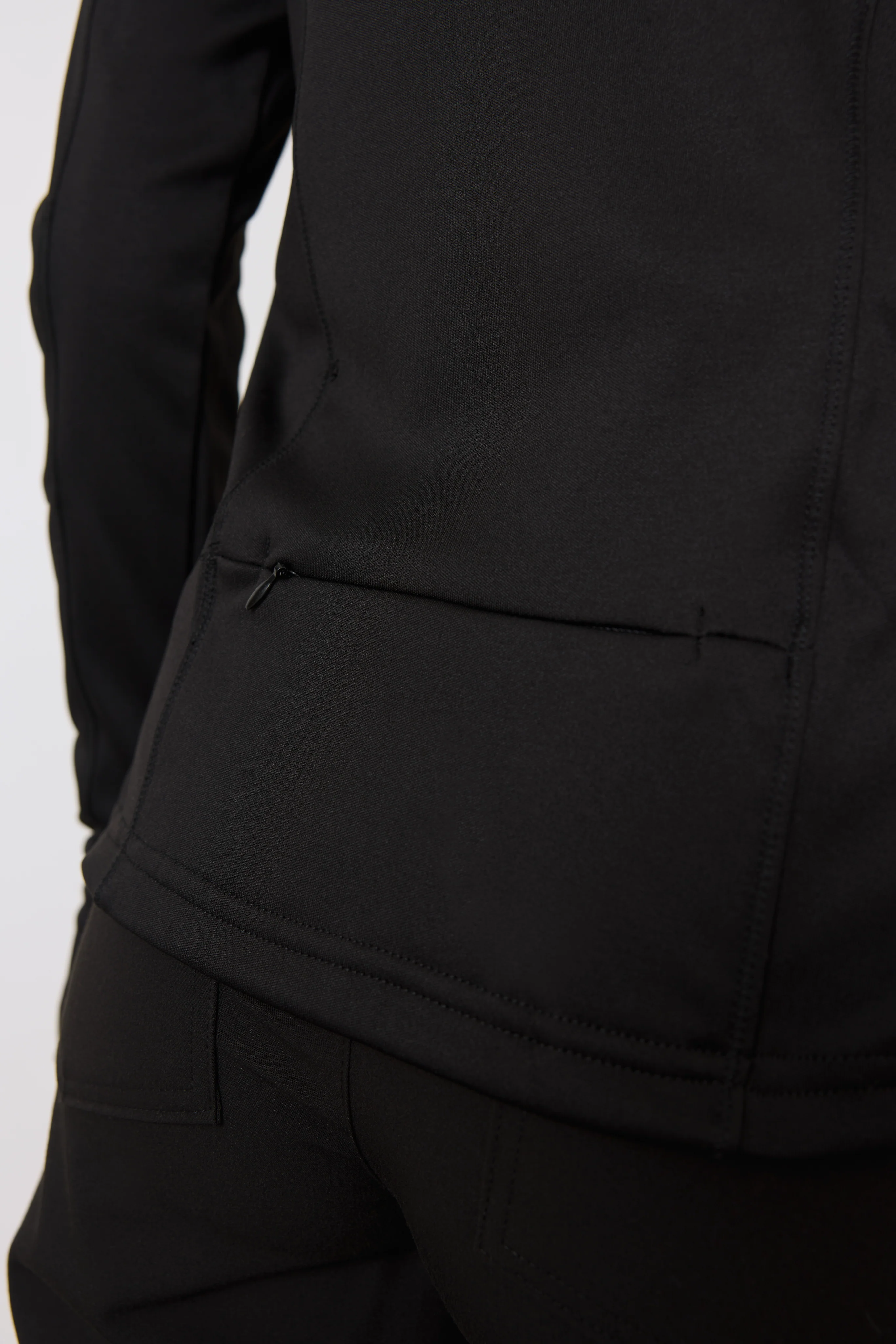 Polyester Full Zip Jacket – Black – Garde-Malade Embroidery - Image 5