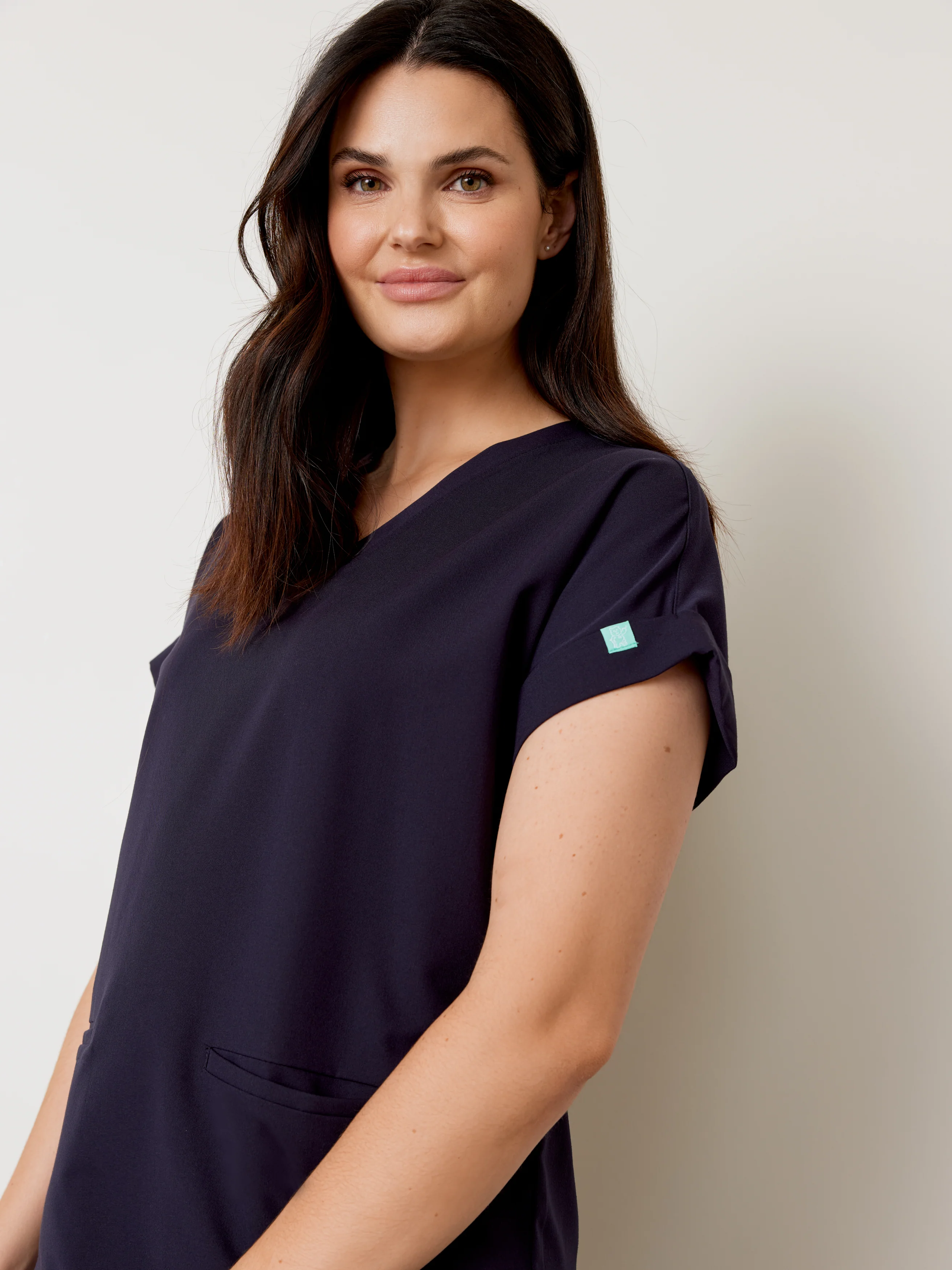HALLI RE-GARDE™ - NAVY - Loose Fit Scrub Top - SILVADUR™ - Final Sale - Image 2