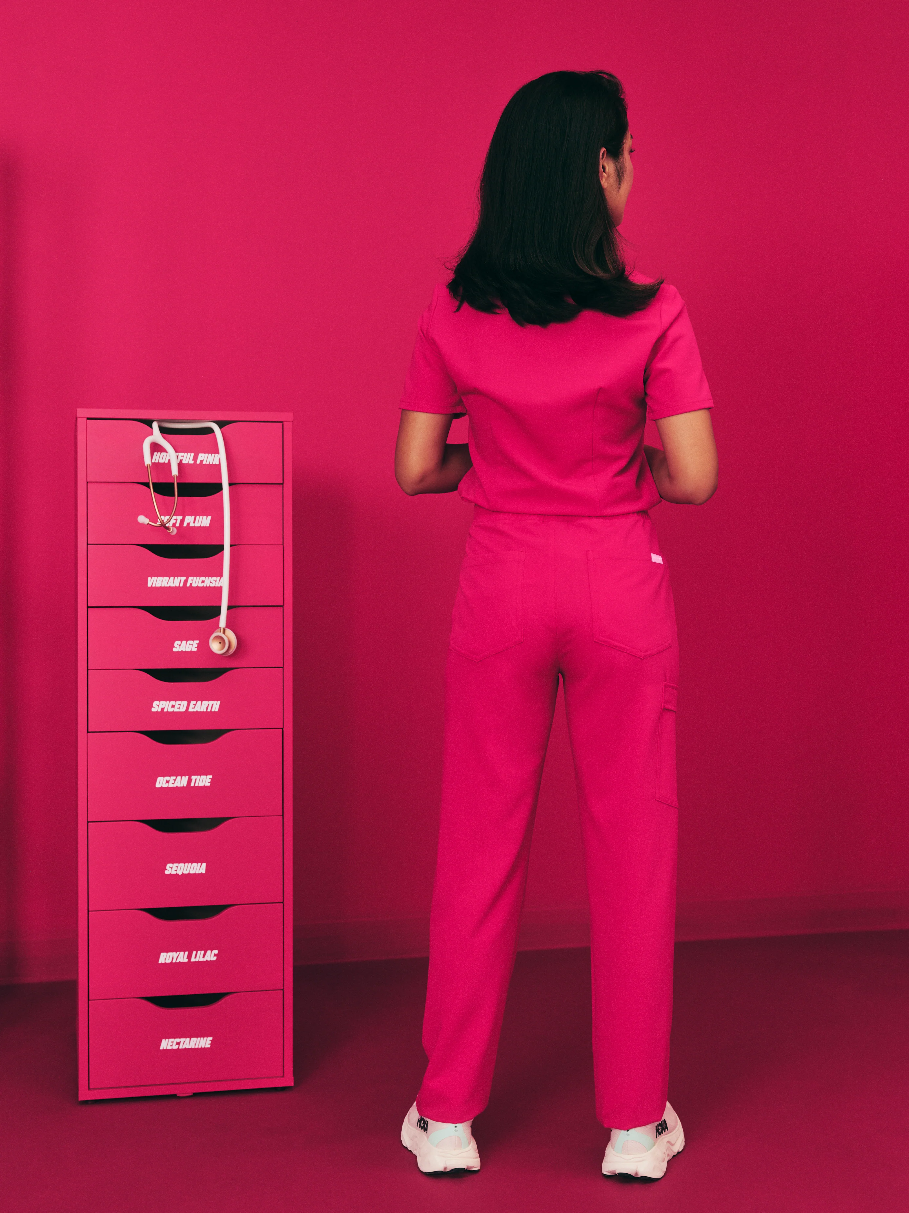 JULIETA RE-GARDE™ - VIBRANT FUCHSIA - Straight Cut Scrub Pants - SILVADUR™ - Image 4