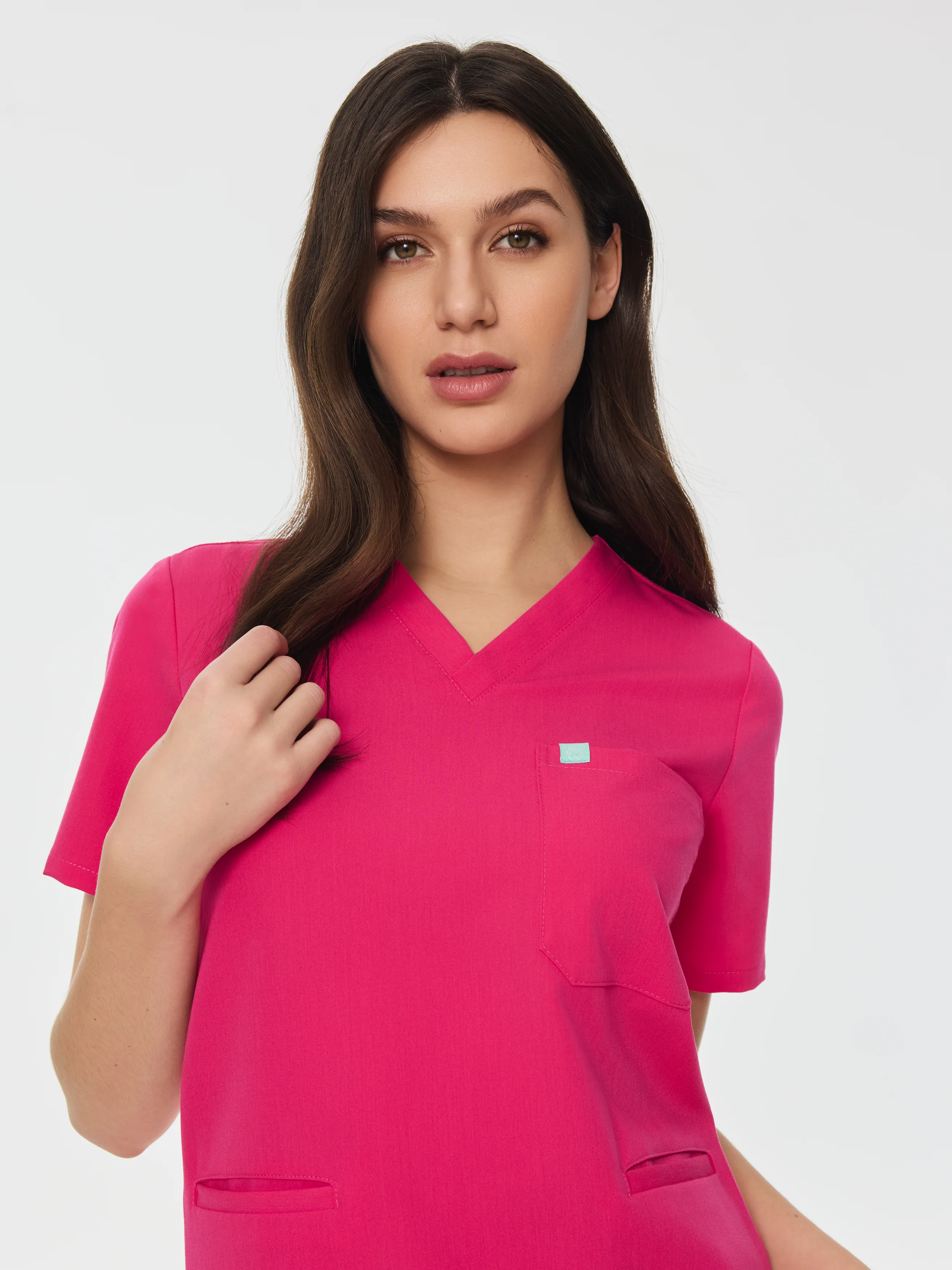 LIV RE-GARDEâ„¢ - PINK CRUSH - Three Pockets Scrub Top - SILVADURâ„¢ - Image 2