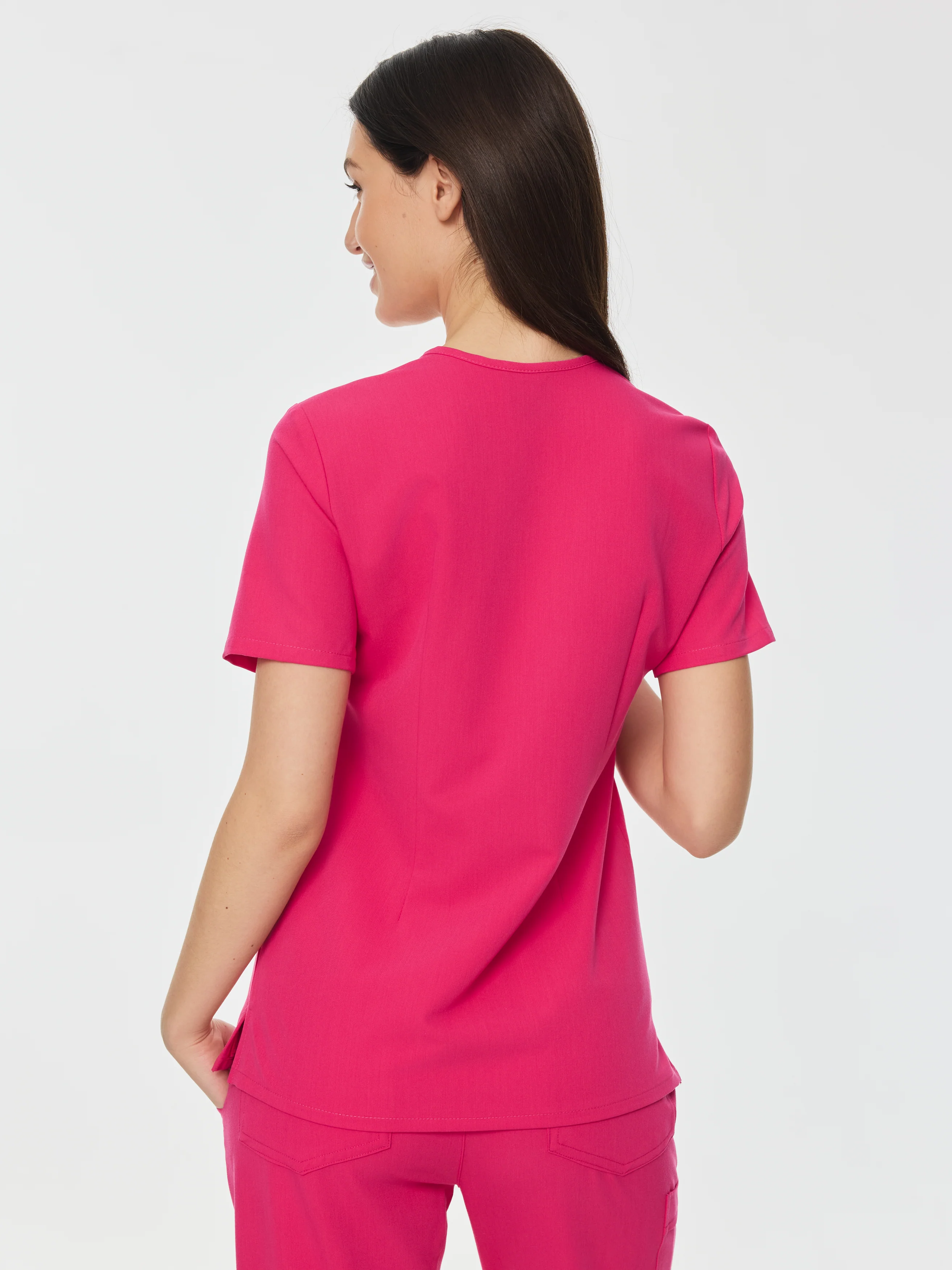 LIV RE-GARDEâ„¢ - PINK CRUSH - Three Pockets Scrub Top - SILVADURâ„¢ - Image 3