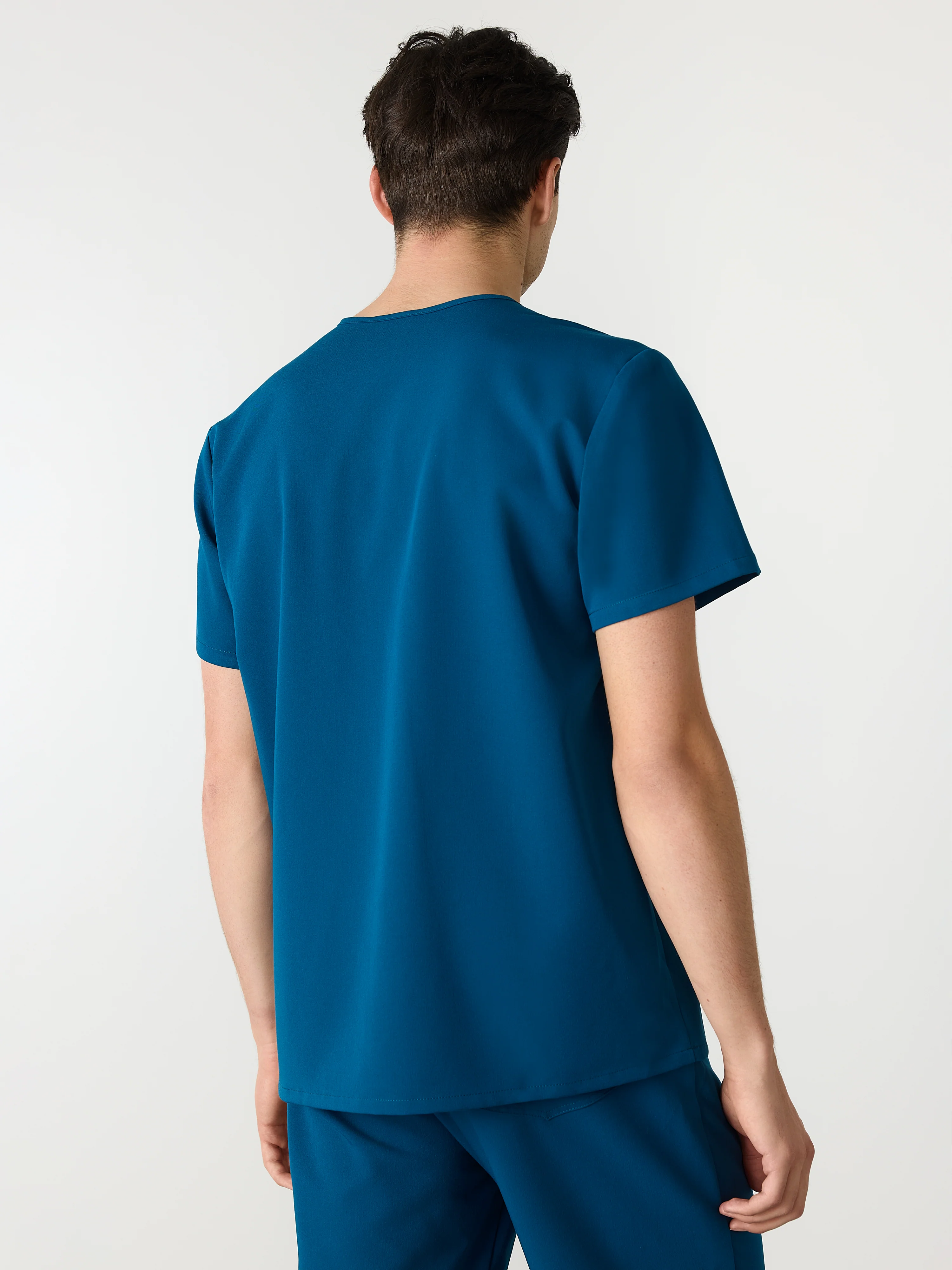 LOGAN RE-GARDE™ - OPAL BLUE - One Pocket Men's Scrub Top - SILVADUR™ - Image 3