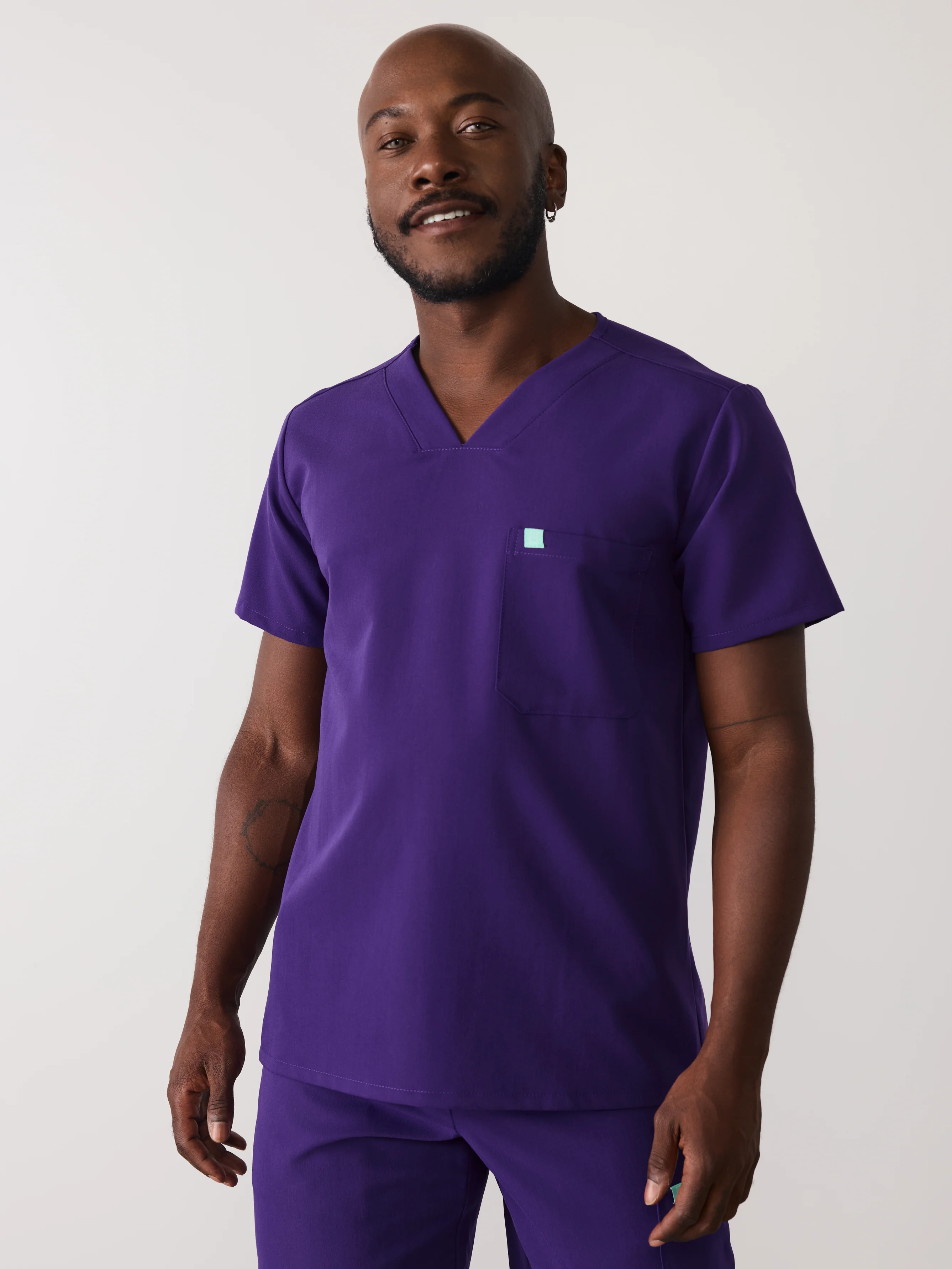 LOGAN RE-GARDEâ„¢ - MIDNIGHT VELVET - One Pocket Men's Scrub Top - SILVADURâ„¢ - Final Sale