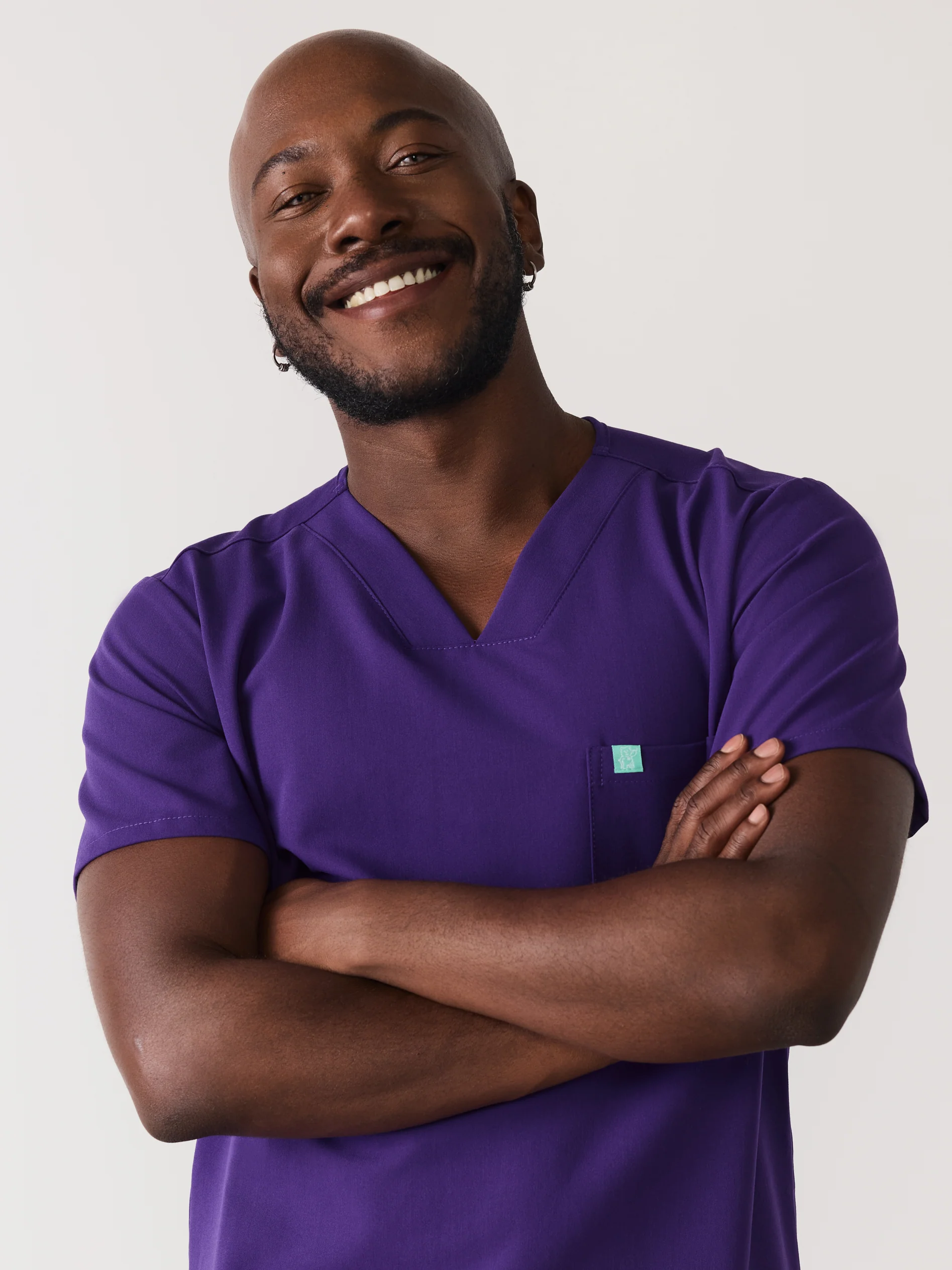 LOGAN RE-GARDEâ„¢ - MIDNIGHT VELVET - One Pocket Men's Scrub Top - SILVADURâ„¢ - Final Sale - Image 2