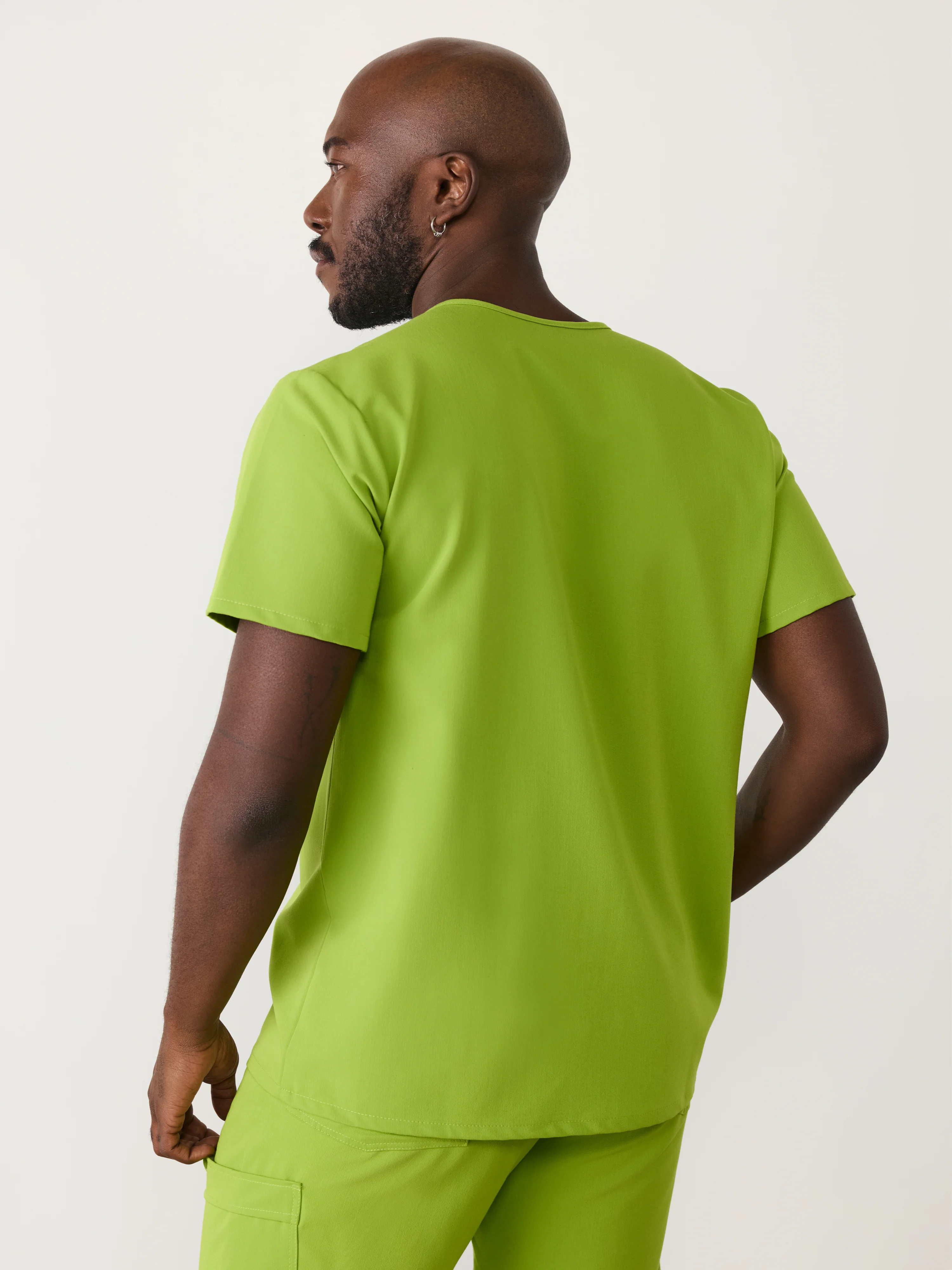LOGAN RE-GARDE™ - GRUMPY GREEN - One Pocket Men's Scrub Top - SILVADUR™ - Final Sale - Image 3