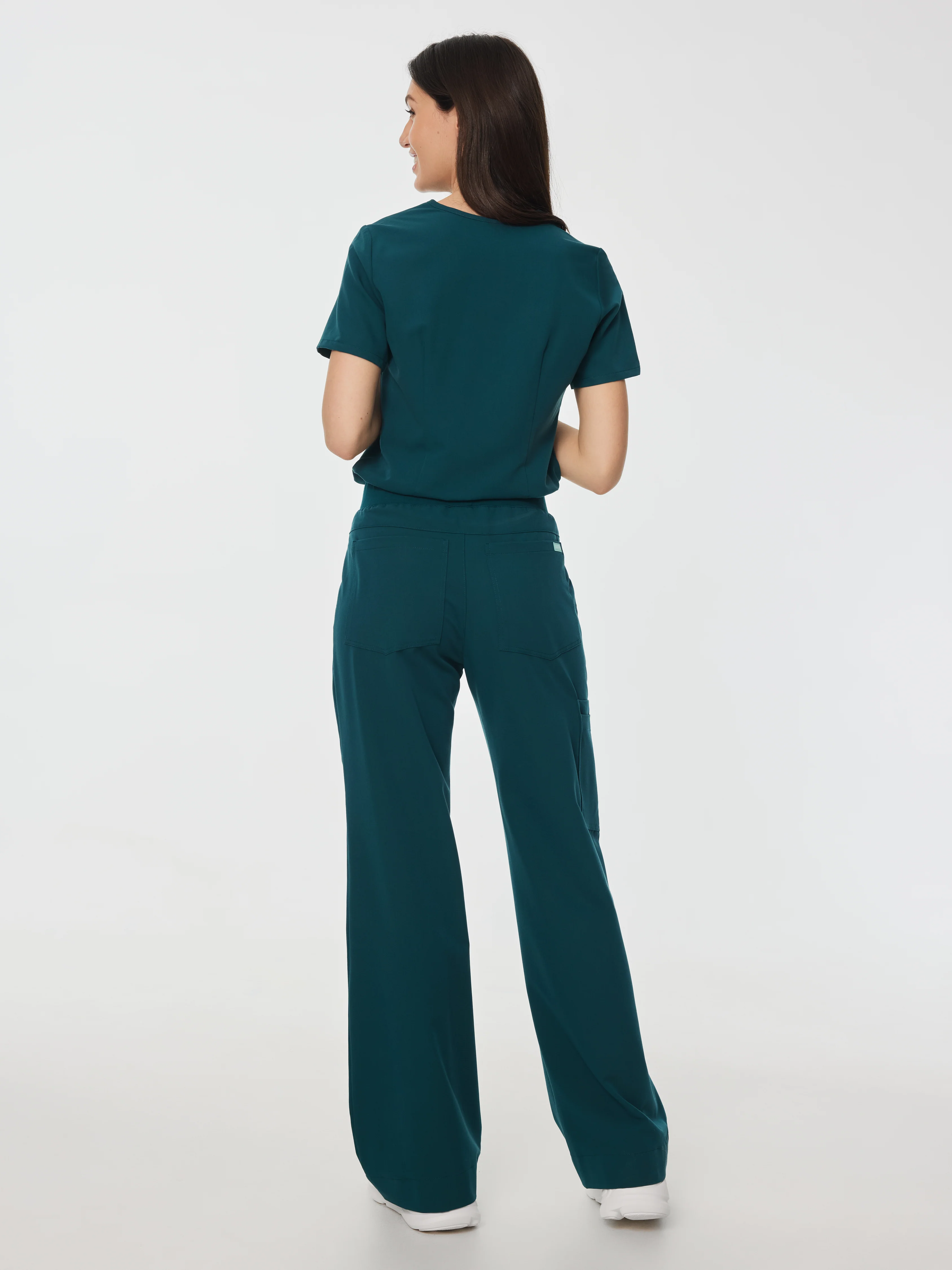 MILA For AOGQ - TEAL - Wide Leg Scrub Pants - SILVADUR™ - Image 2