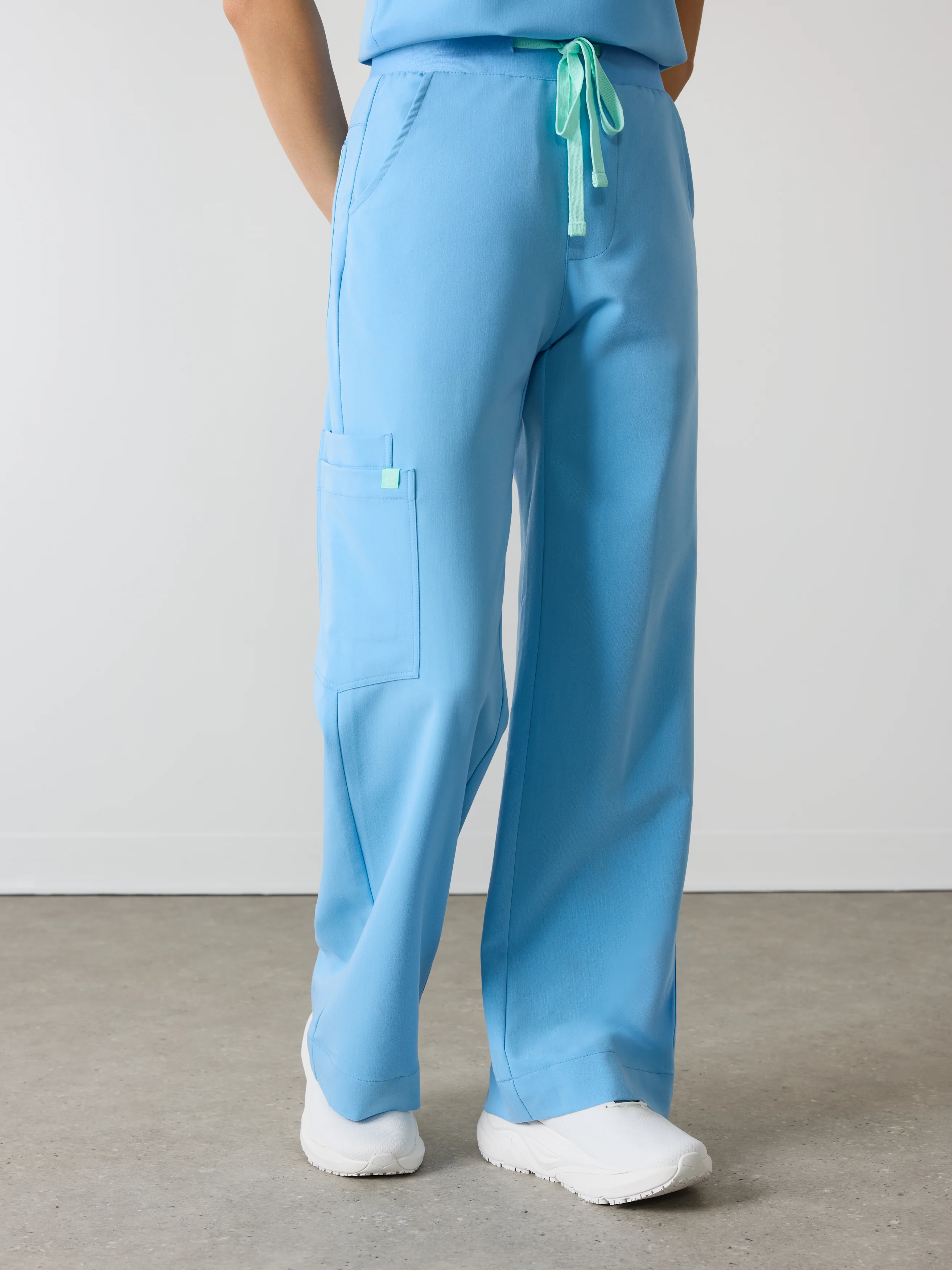 MILA RE-GARDE™ - CLASSIC BLUE - Wide Leg Scrub Pants - SILVADUR™ - Image 3