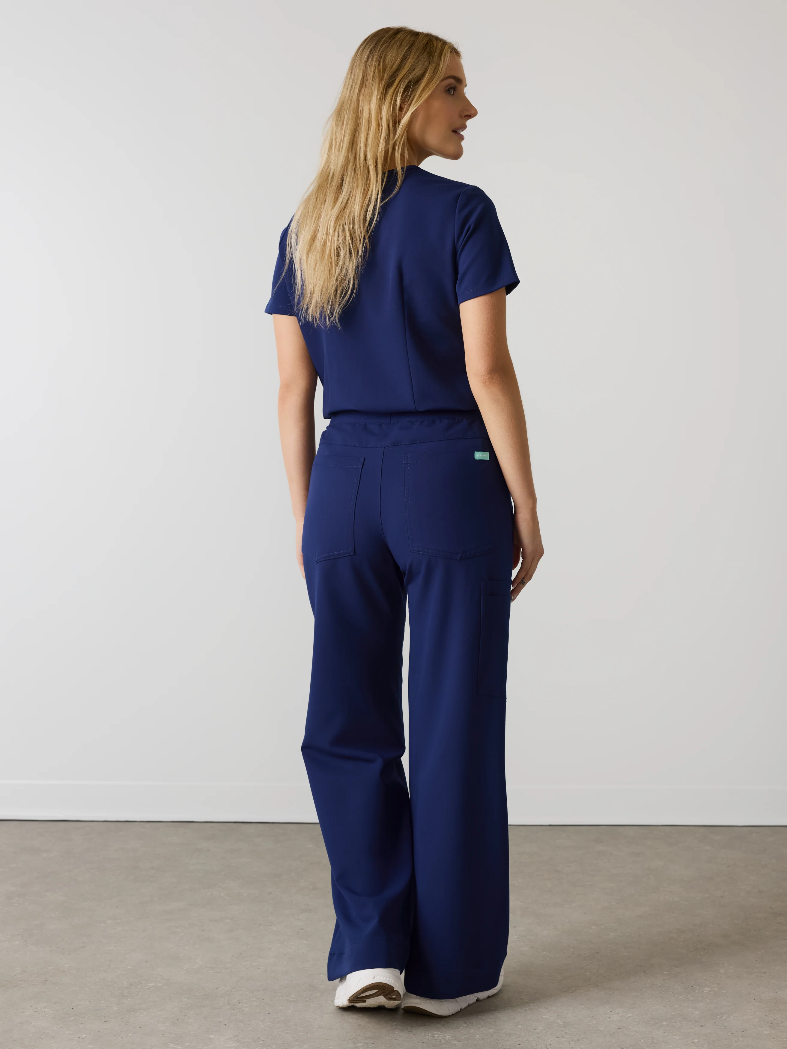 MILA RE-GARDE™ - MODERN NAVY - Wide Leg Scrub Pants - SILVADUR™ - Image 4