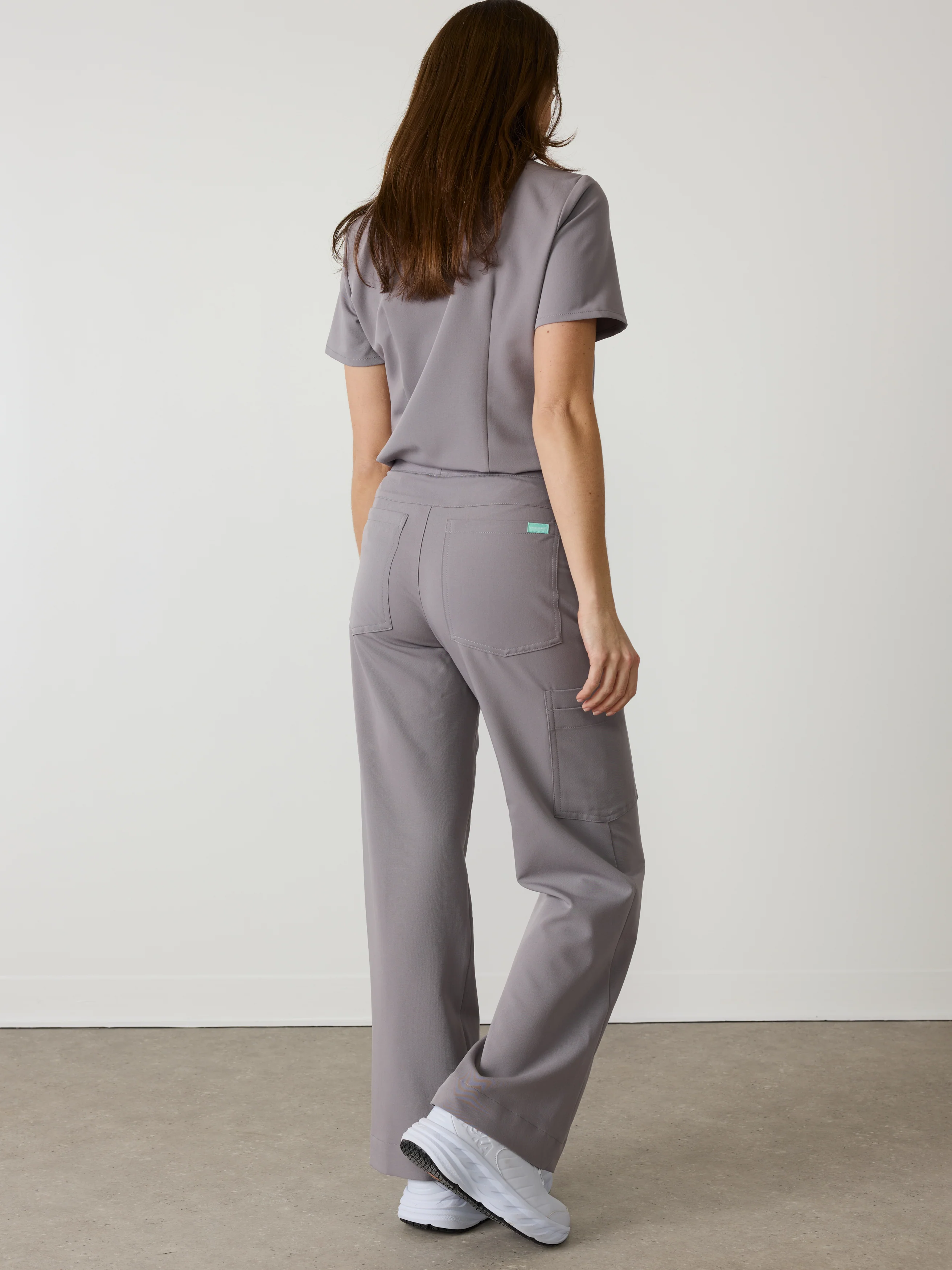 MILA RE-GARDE™ - ECLIPSE GREY - Wide Leg Scrub Pants - SILVADUR™ - Image 4