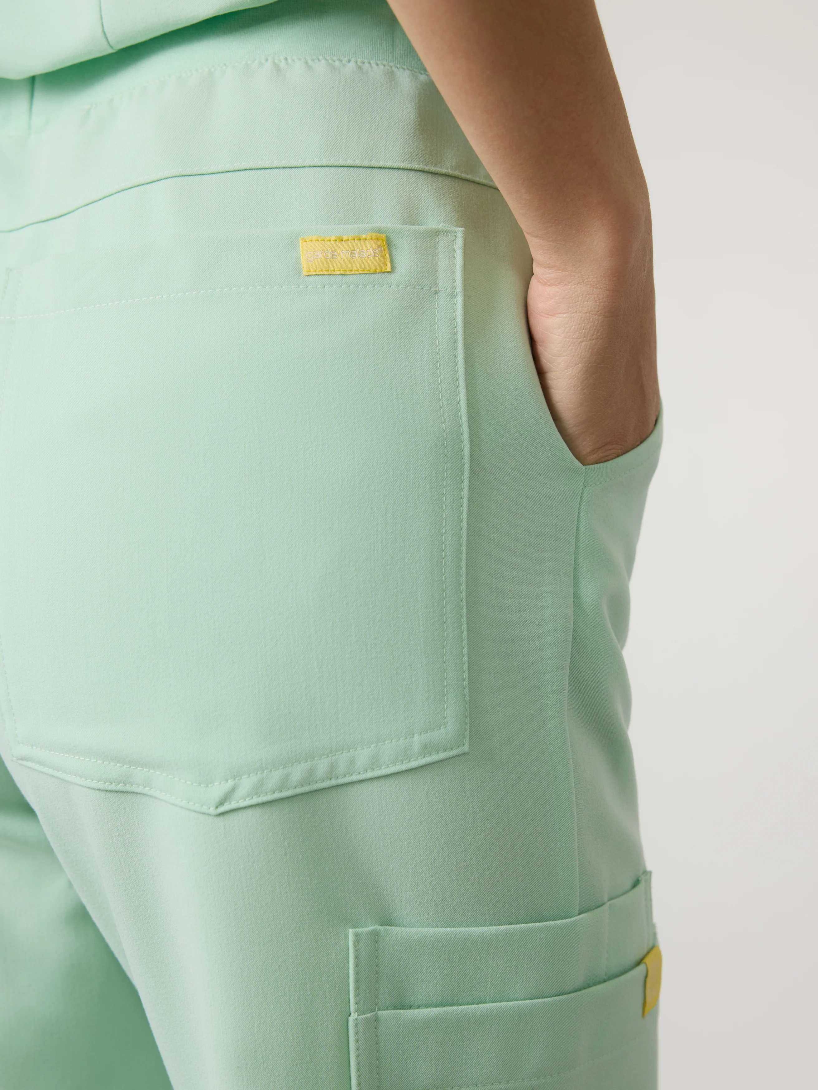 MILA RE-GARDE™ - MISTY MINT - Wide Leg Scrub Pants - SILVADUR™ - Image 3