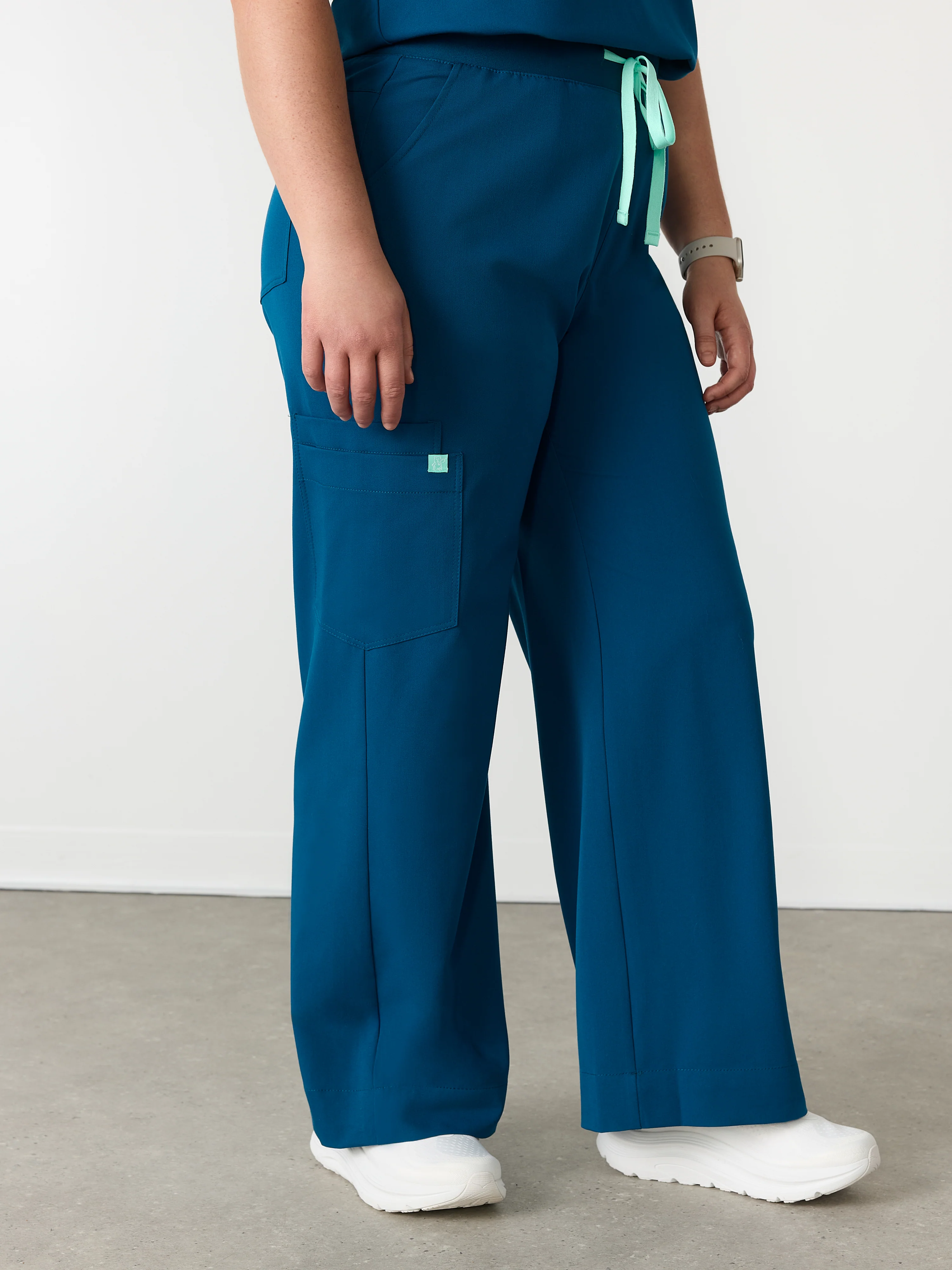 MILA RE-GARDE™ - OPAL BLUE - Wide Leg Scrub Pants - SILVADUR™ - Image 2