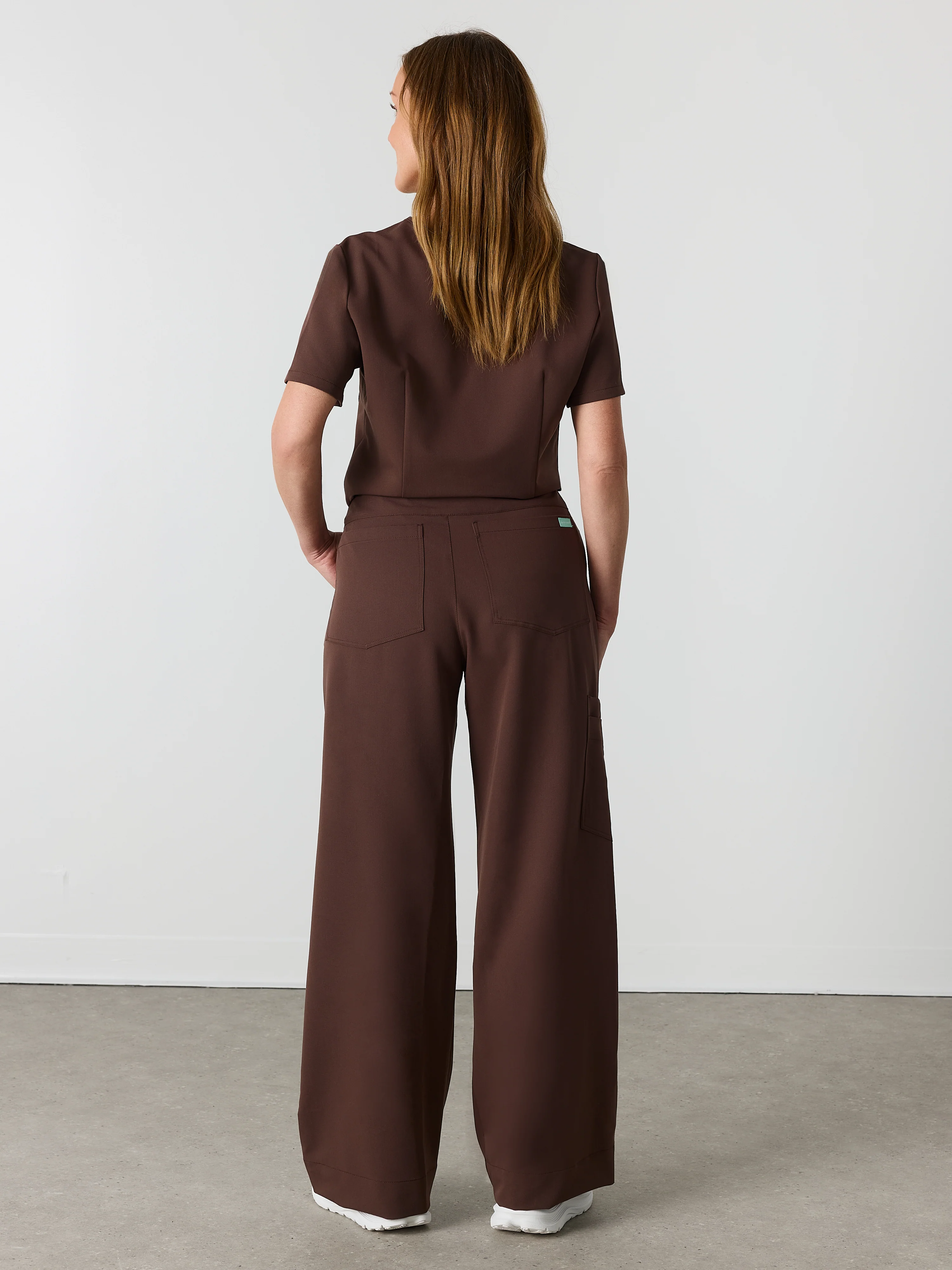 MILA RE-GARDE™ - CHOCOLATE - Wide Leg Scrub Pants - SILVADUR™ - Image 4
