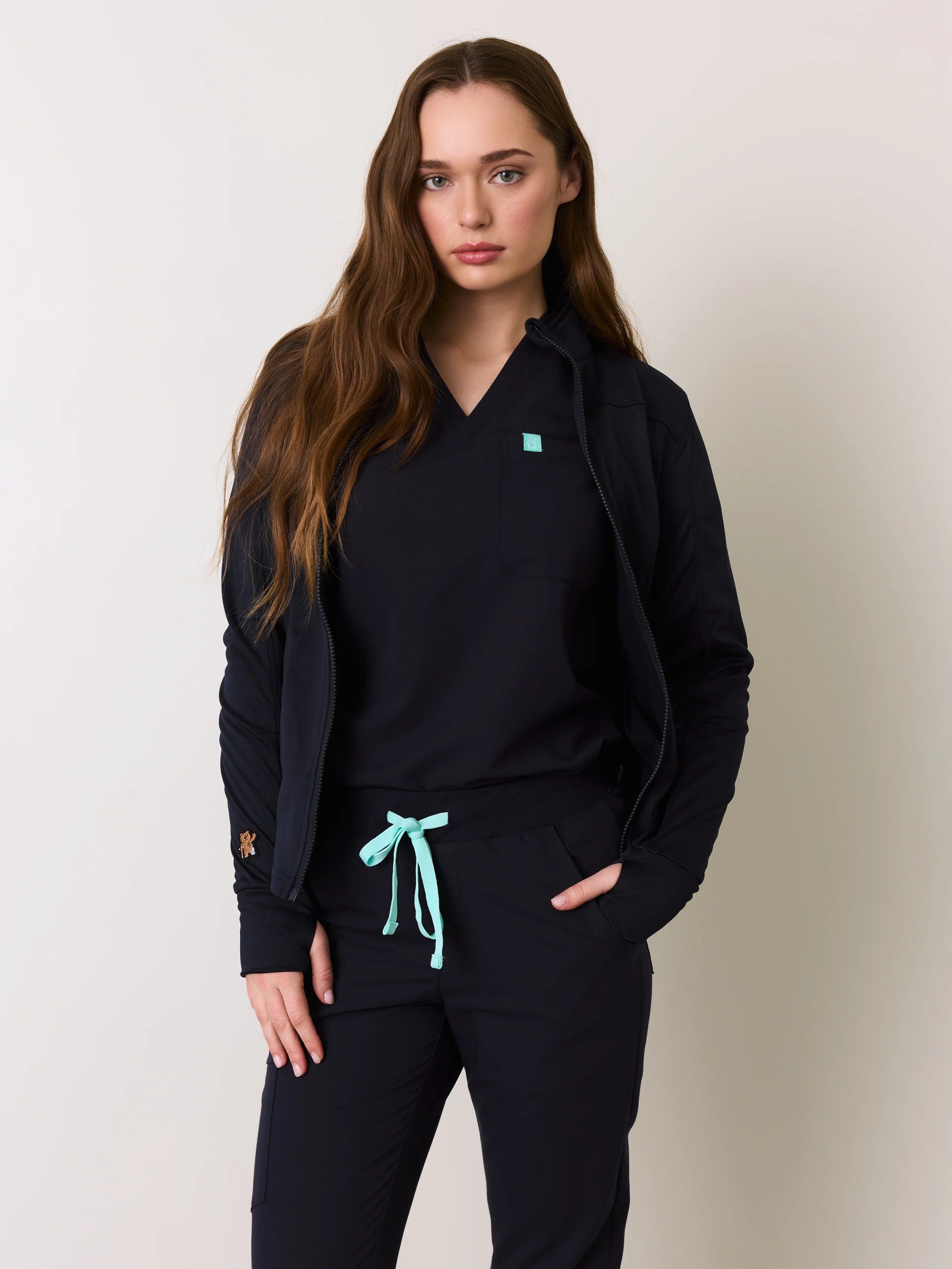 Polyester Full Zip Jacket β Navy - Image 2
