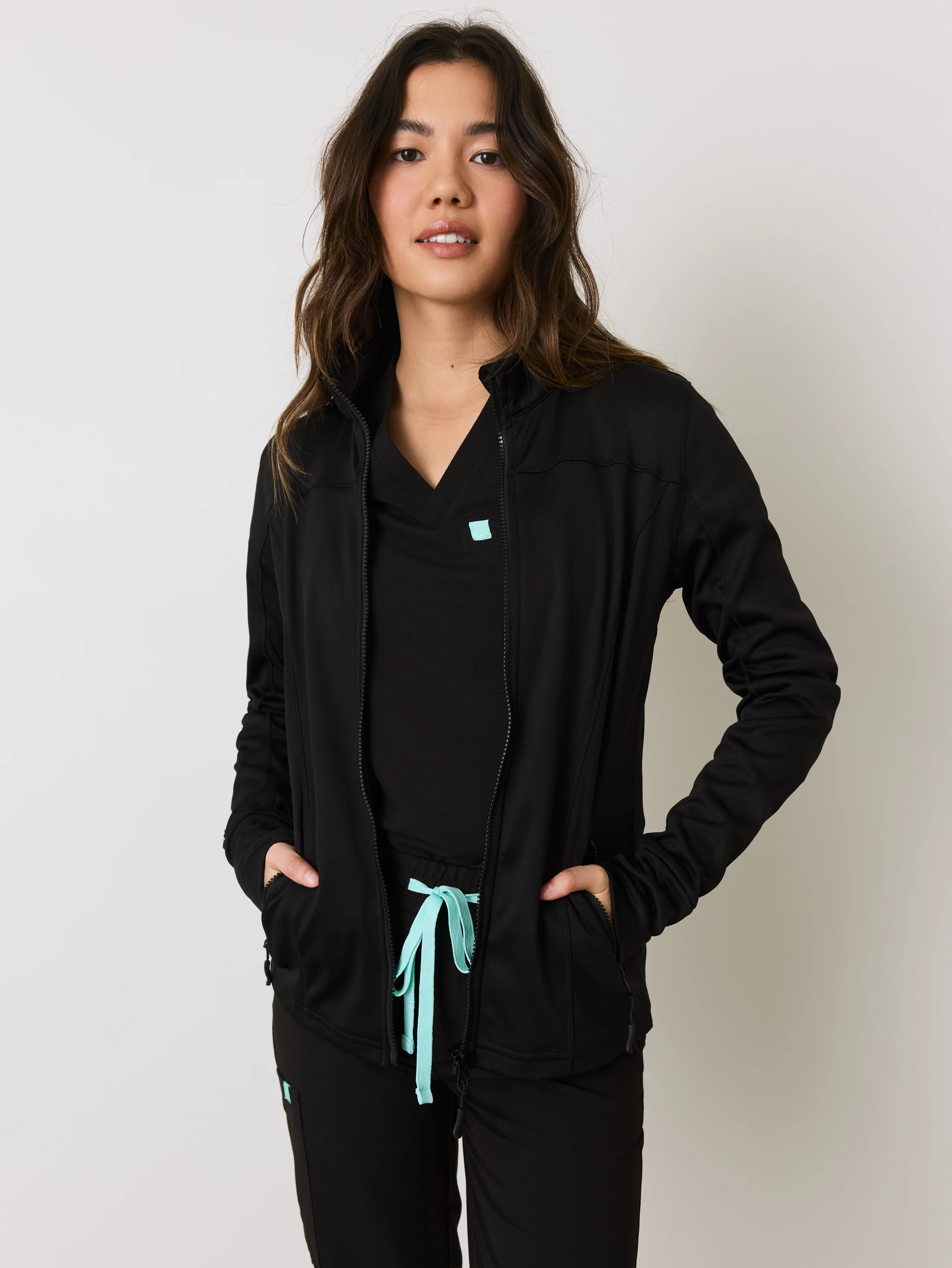 Polyester Full Zip Jacket – Black - Image 2