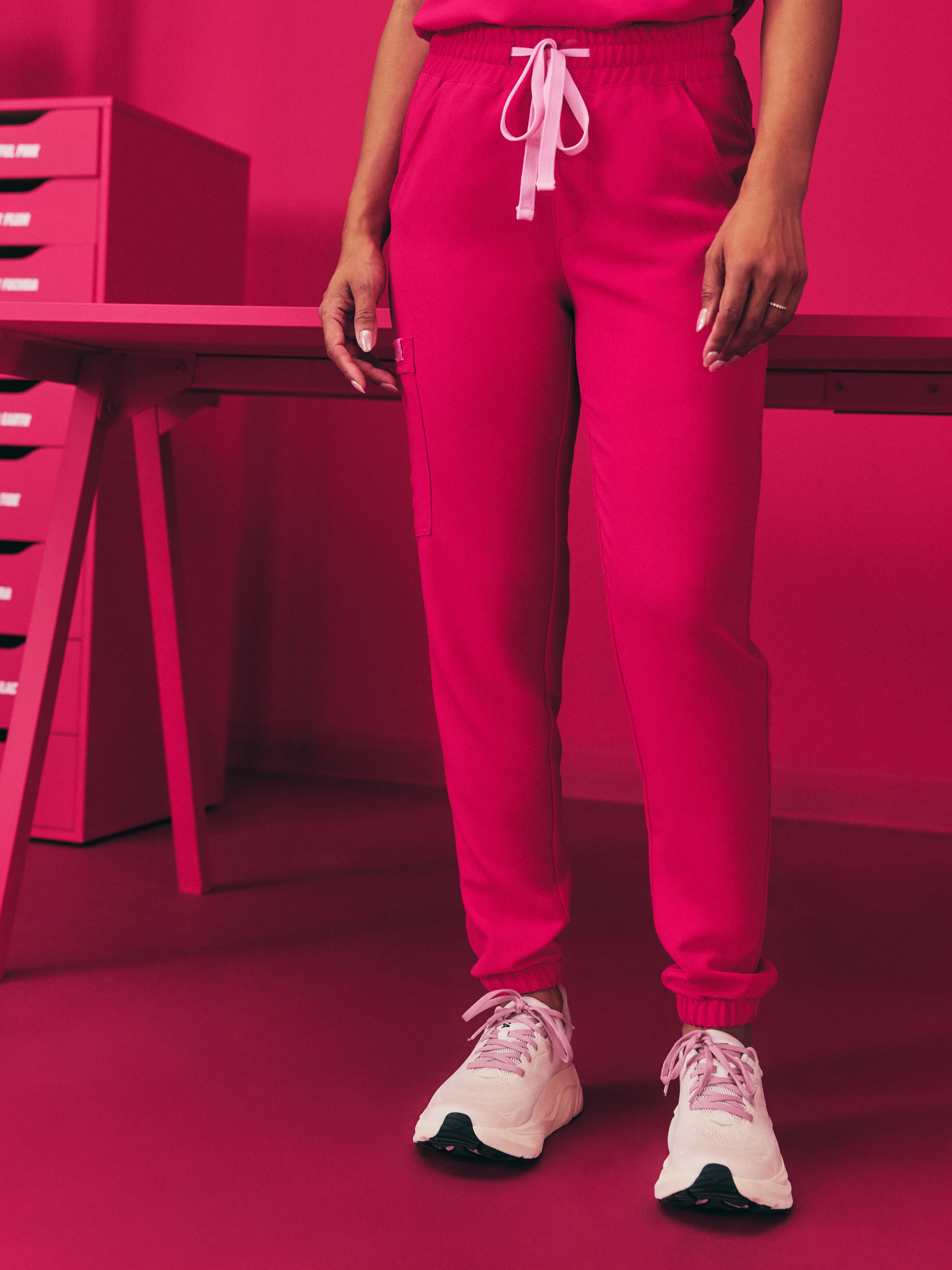 ROSIE RE-GARDE™ - VIBRANT FUCHSIA - Jogger Scrub Pants - SILVADUR™ - Image 3