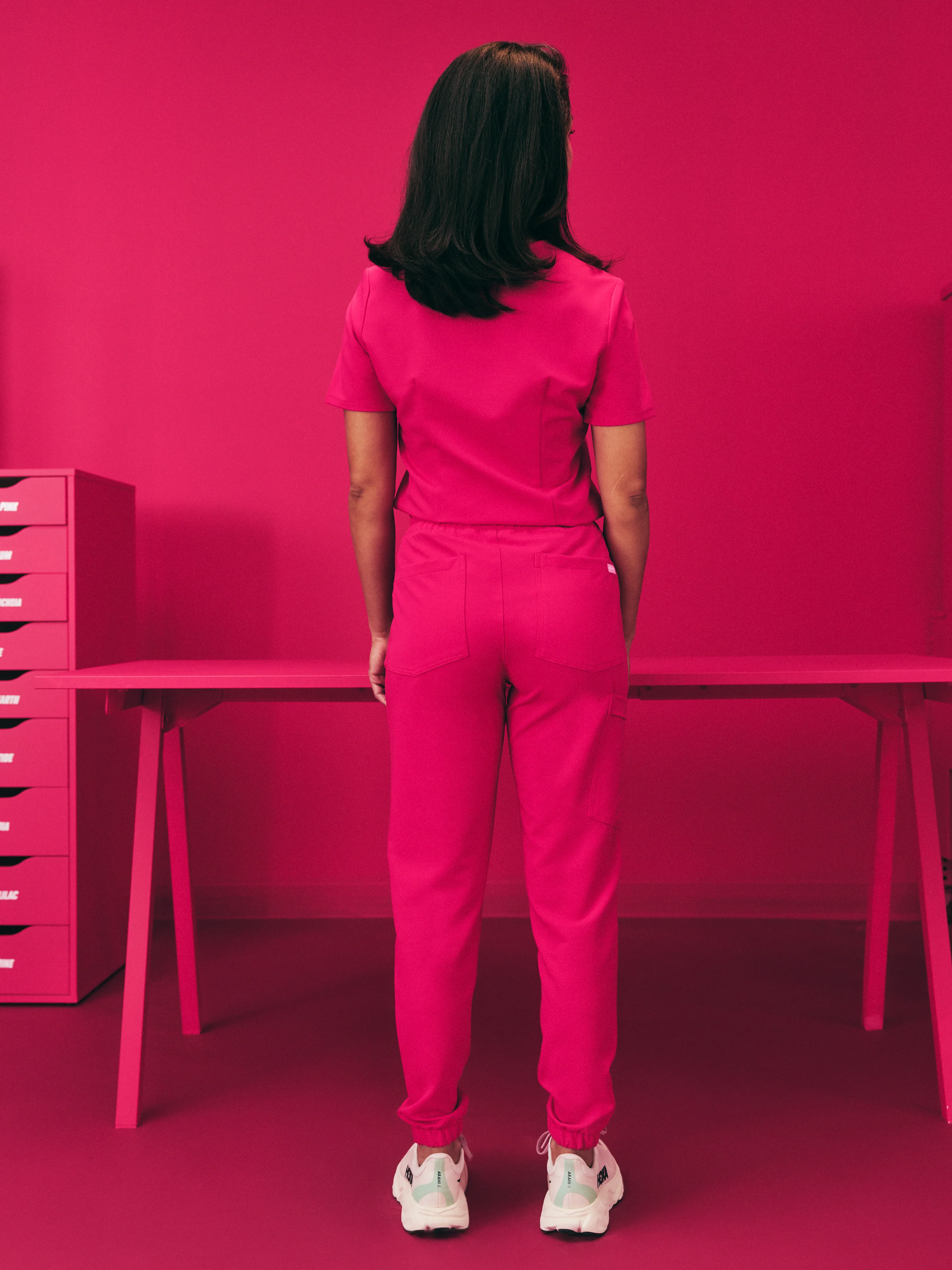ROSIE RE-GARDE™ - VIBRANT FUCHSIA - Jogger Scrub Pants - SILVADUR™ - Image 4