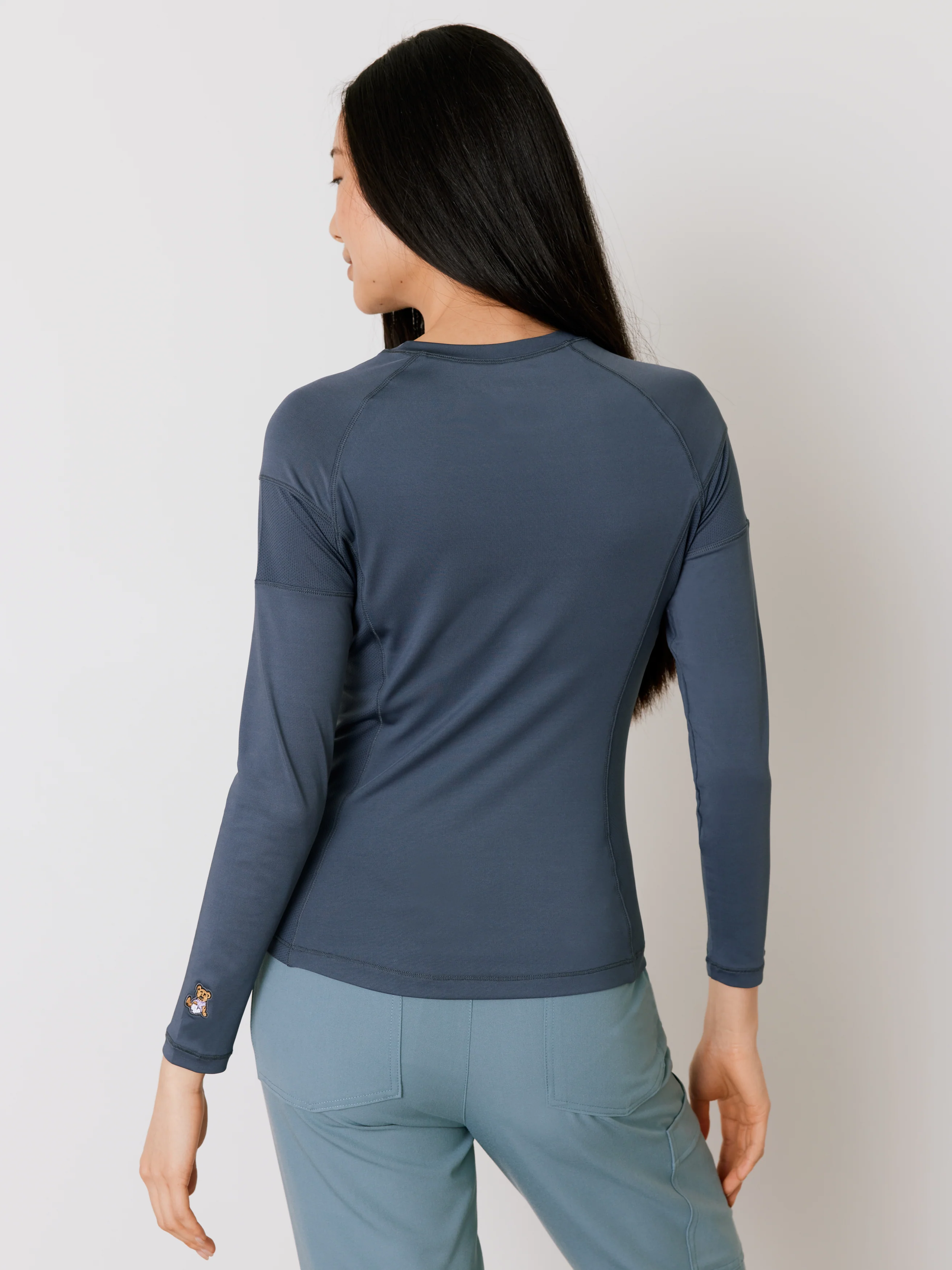 Women High-Performance Underscrub - Slate Blue - Long Sleeves - Final Sale - Image 5