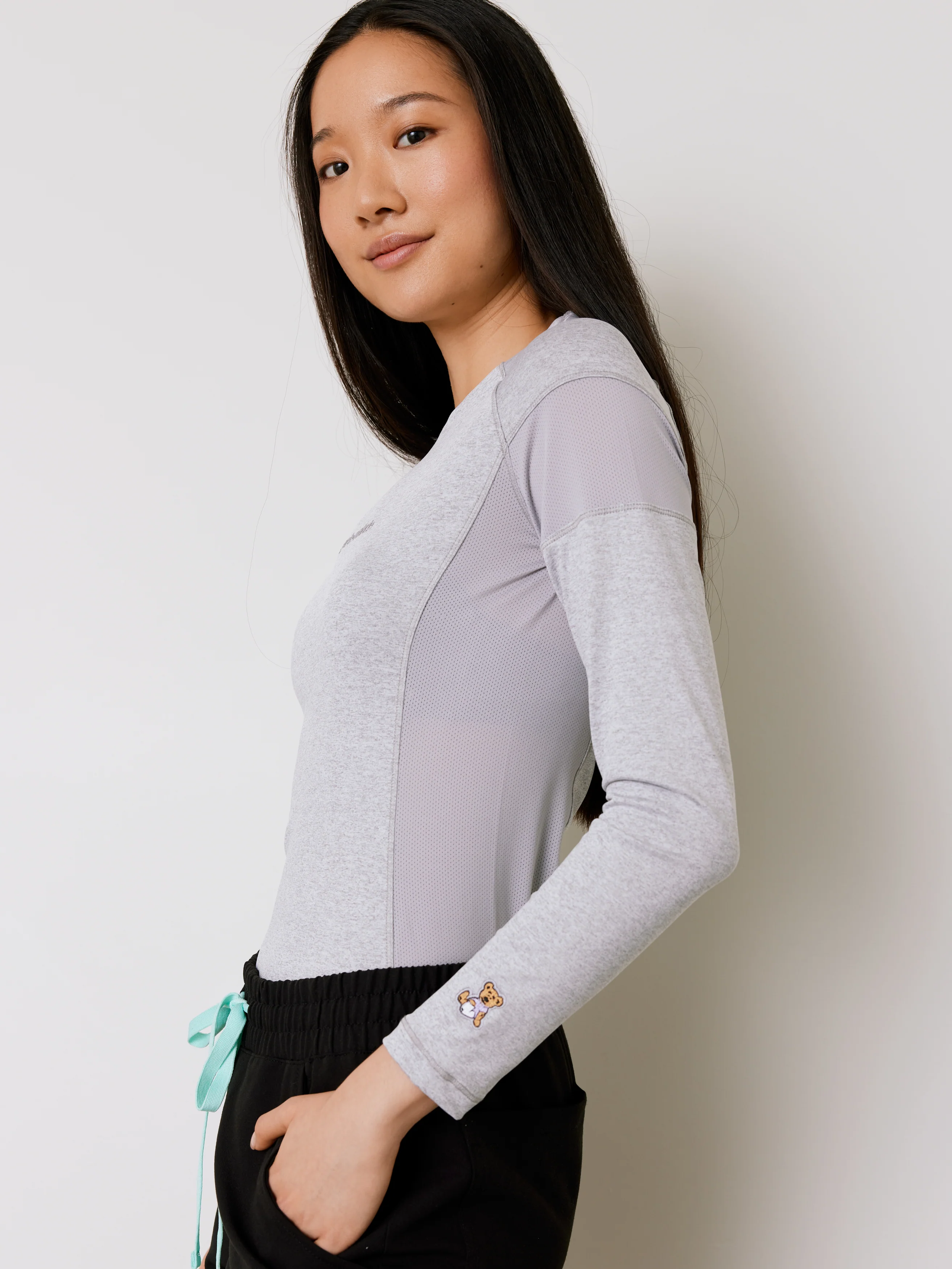 Women High-Performance Underscrub - Heather Grey - Long Sleeves - Image 6
