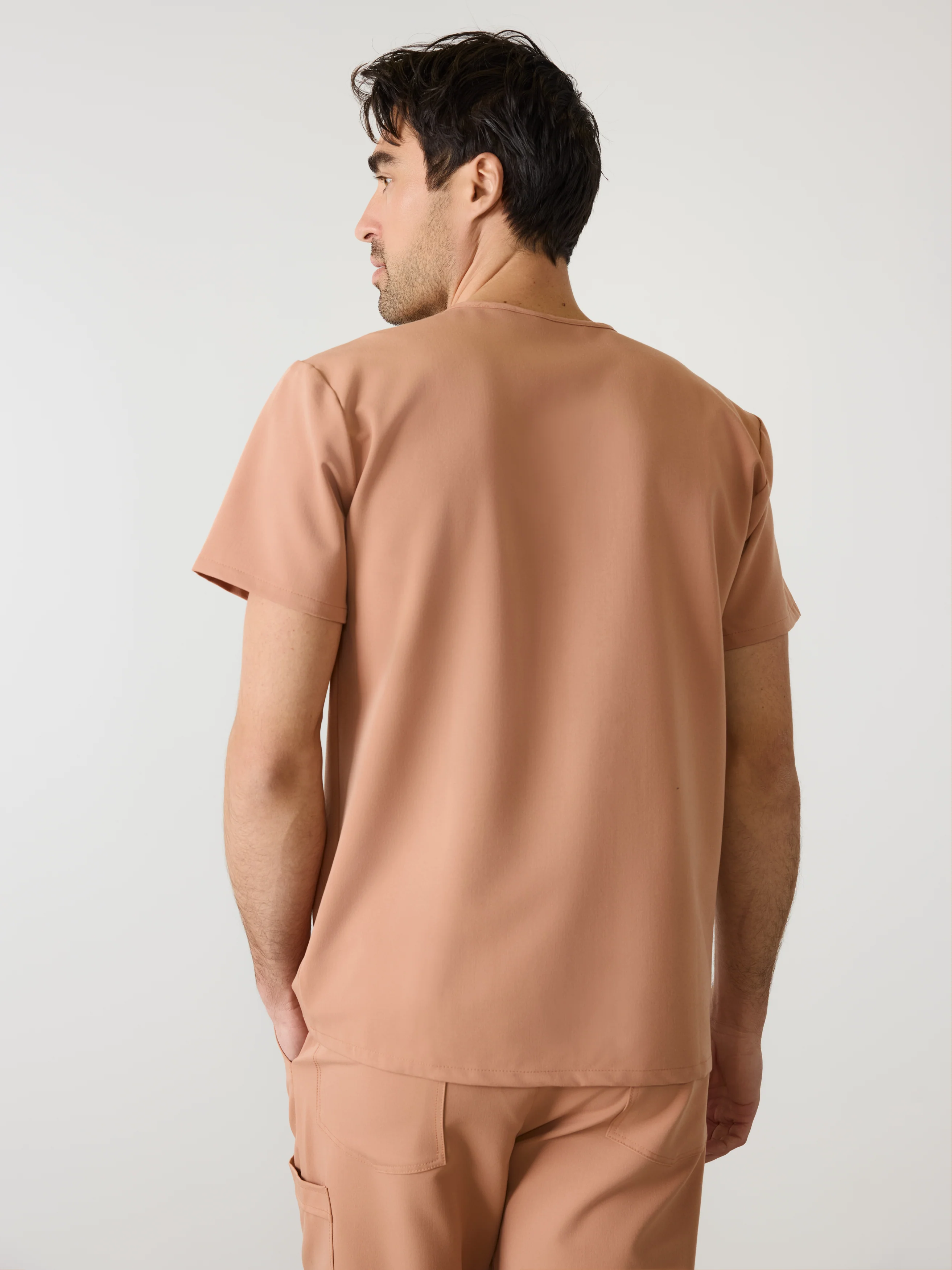 ZACK RE-GARDE™ - MOCHA - Three Pockets Men's Scrub Top - SILVADUR™ - Image 3