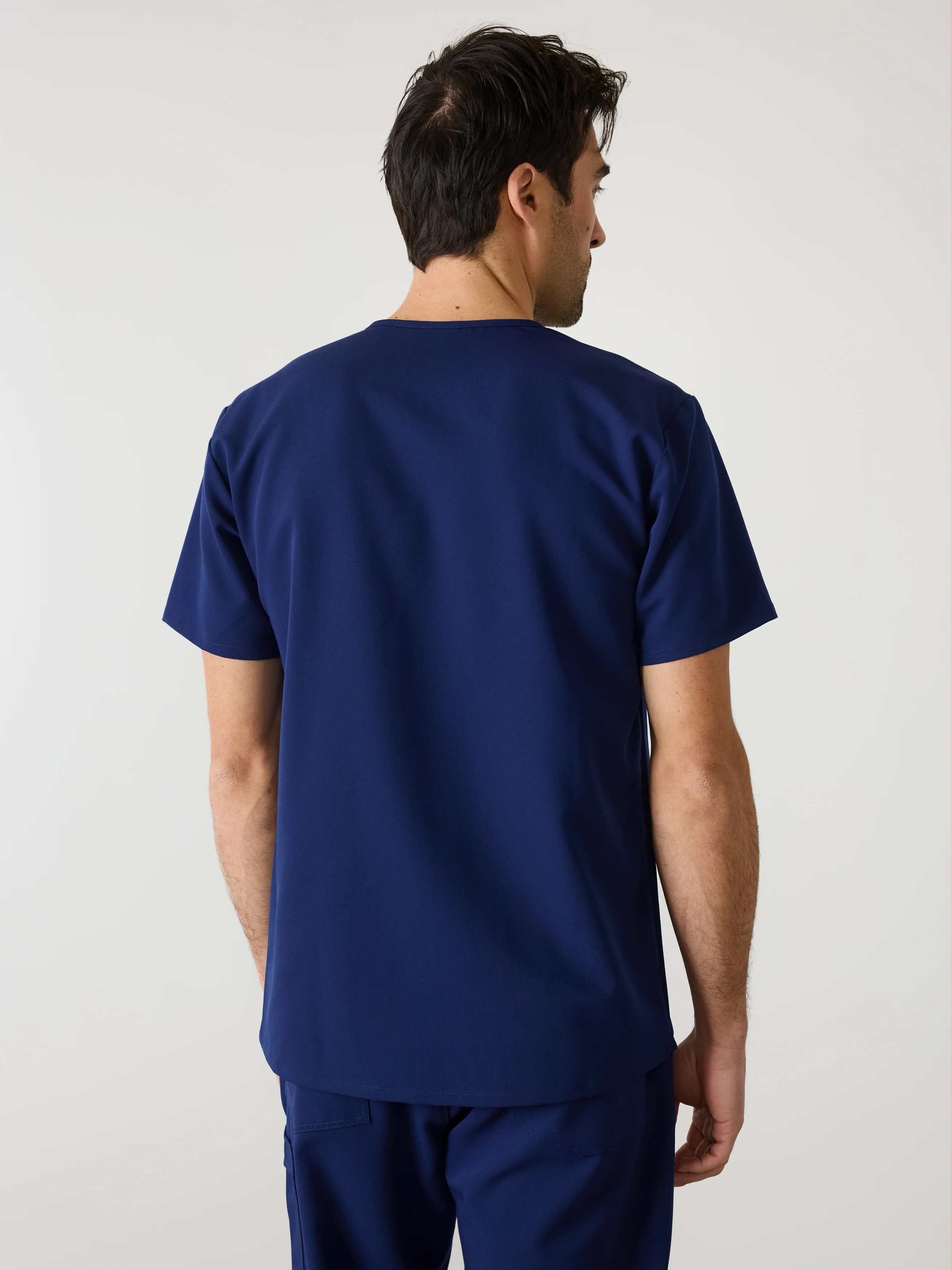 ZACK RE-GARDEâ„¢ - MODERN NAVY - Three Pockets Men's Scrub Top - SILVADURâ„¢ - Image 3