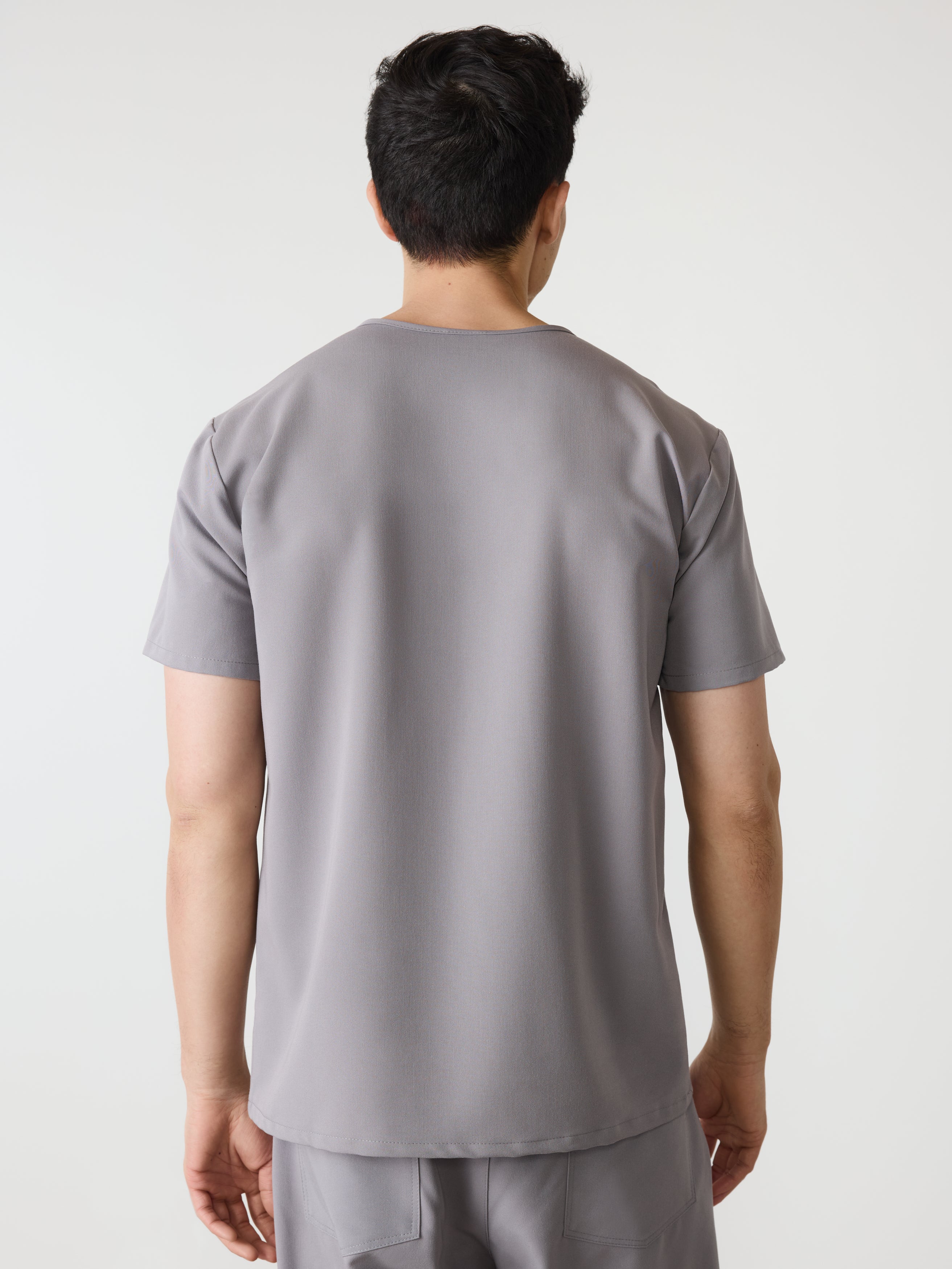 ZACK RE-GARDE™ - ECLIPSE GREY - Three Pockets Men's Scrub Top - SILVADUR™ - Image 3