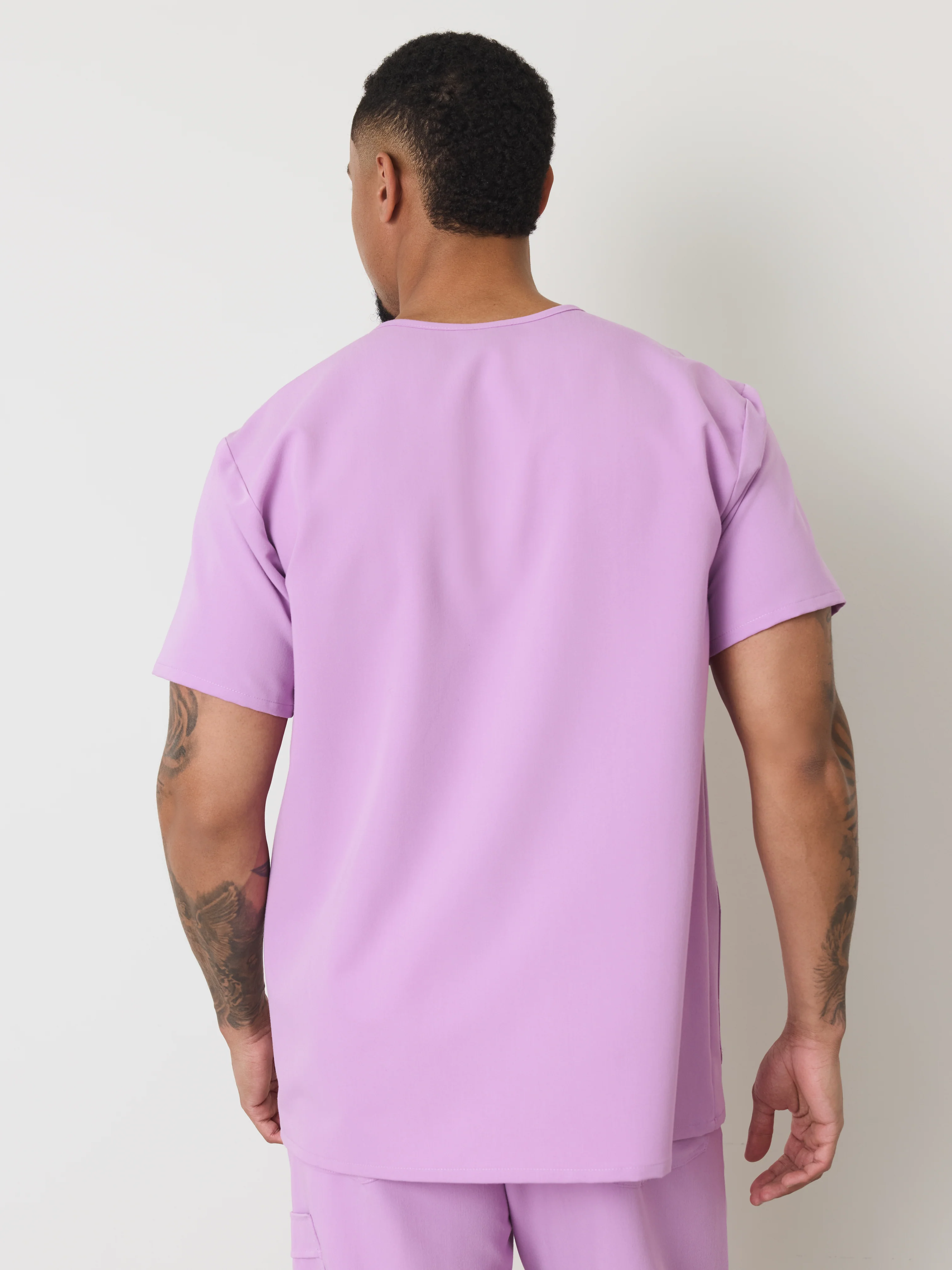 ZACK RE-GARDE™ - LILAC - Three Pockets Men's Scrub Top - SILVADUR™ - Final Sale - Image 3