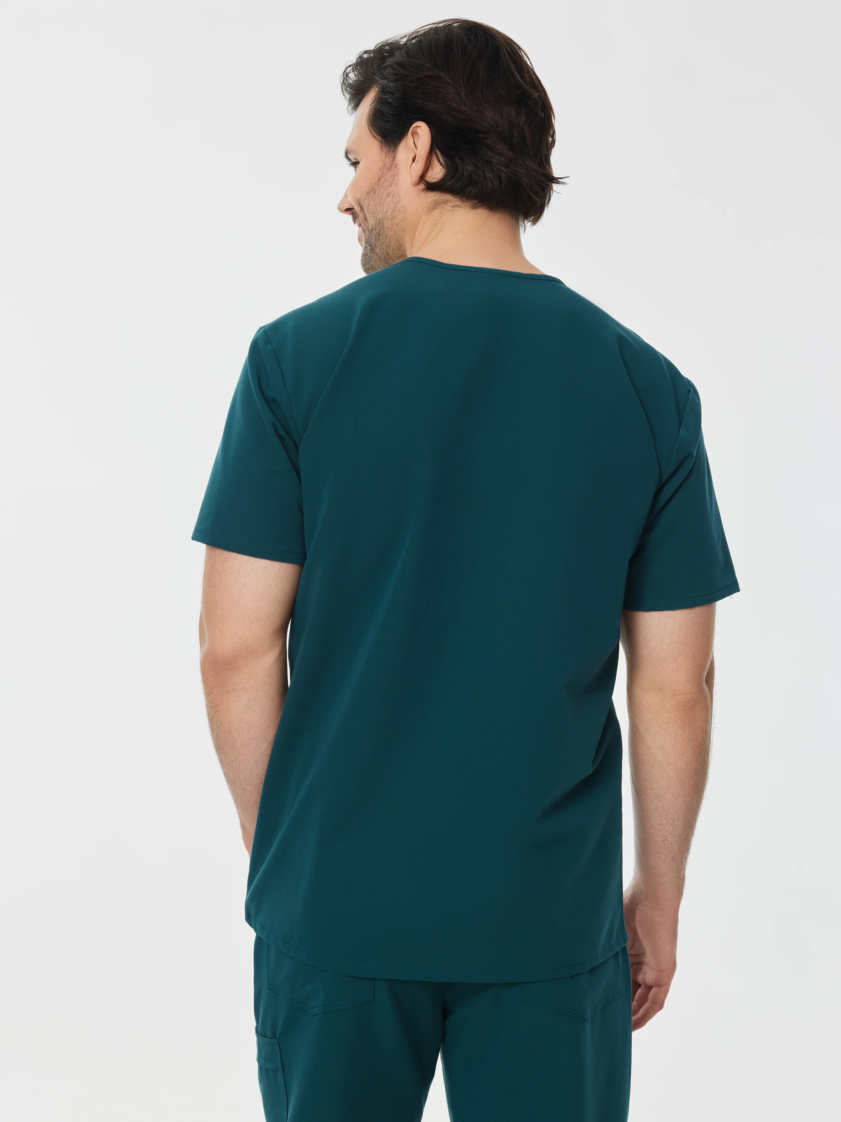 ZACK RE-GARDE™ - TEAL - Three Pockets Men's Scrub Top - SILVADUR™ - Image 3